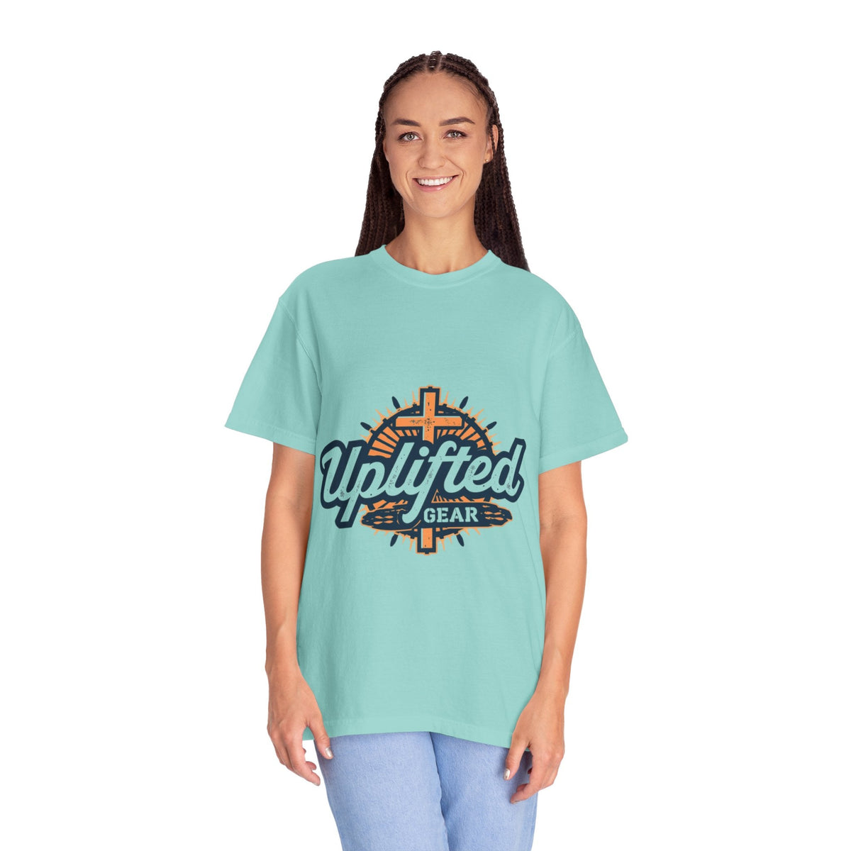 Uplifted Gear Christian T-Shirt – Bold Logo Faith Tee for Inspired Living Printify