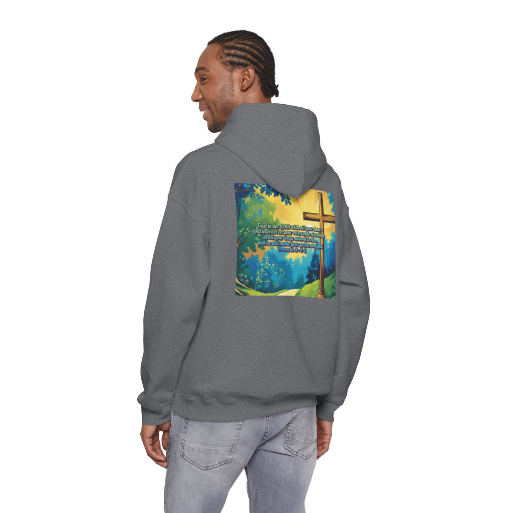 Trust in The Lord Proverbs 3:5-6 Biblical Design Unisex Heavy Blend™ Hooded Sweatshirt Printify