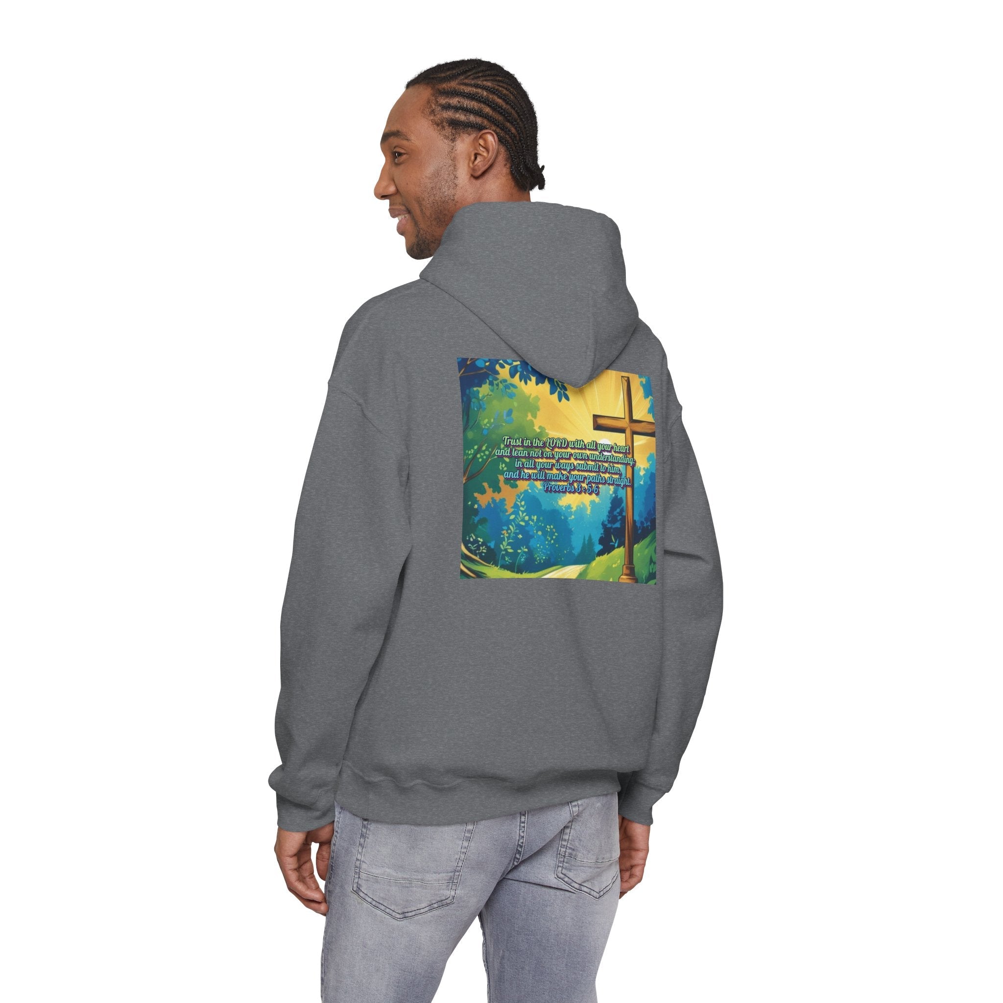 Trust in The Lord Proverbs 3:5-6 Biblical Design Unisex Heavy Blend™ Hooded Sweatshirt Printify