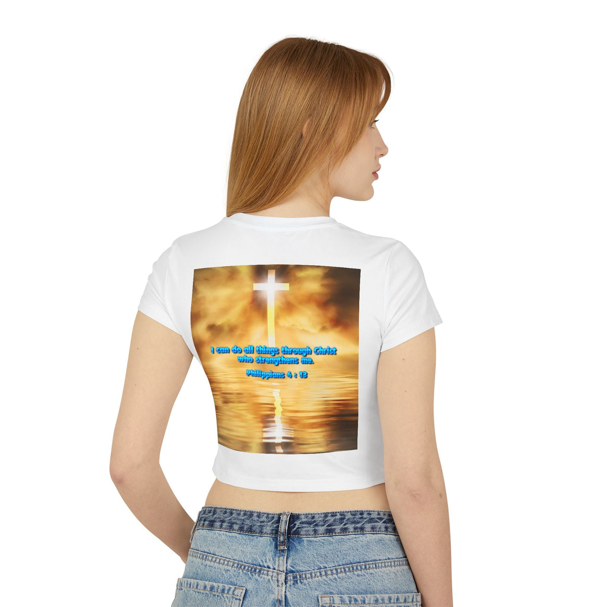 Women's Baby Tee - Phillipians 4:13 Bible Verse Religious Design Printify