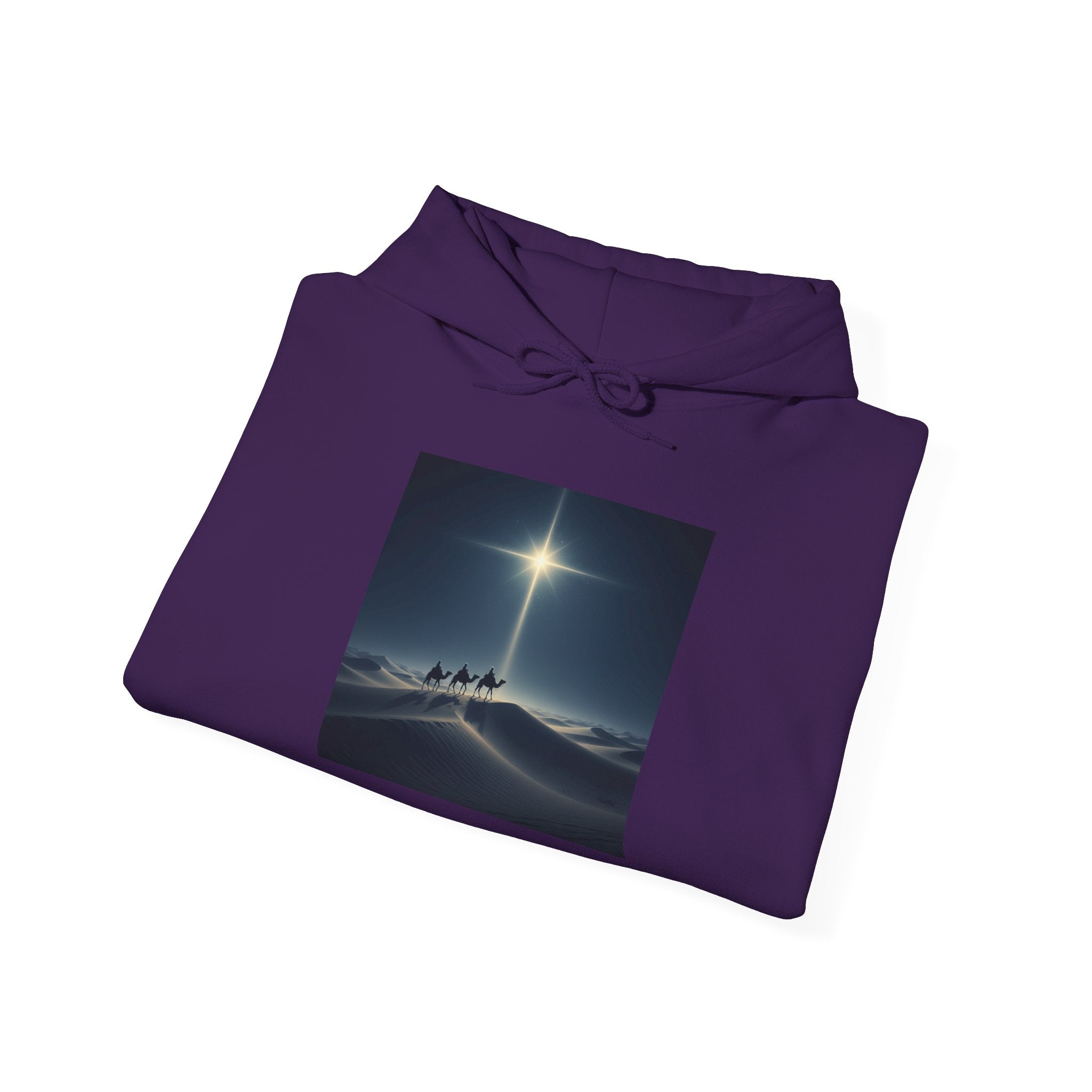 3 Wise Men Hoodie – Magi Camels Nativity Journey Christian Christmas Sweatshirt for Epiphany Faith & Holy Night Printify