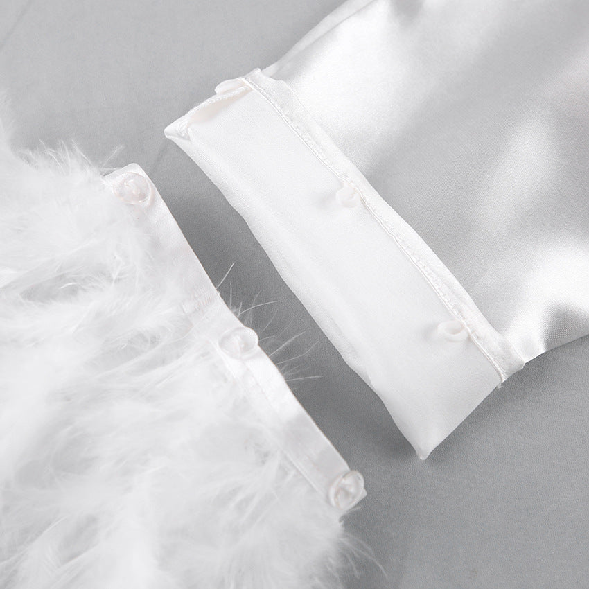 Heavenly Feathered Silk Pajamas in color options Pretty Little Patriot