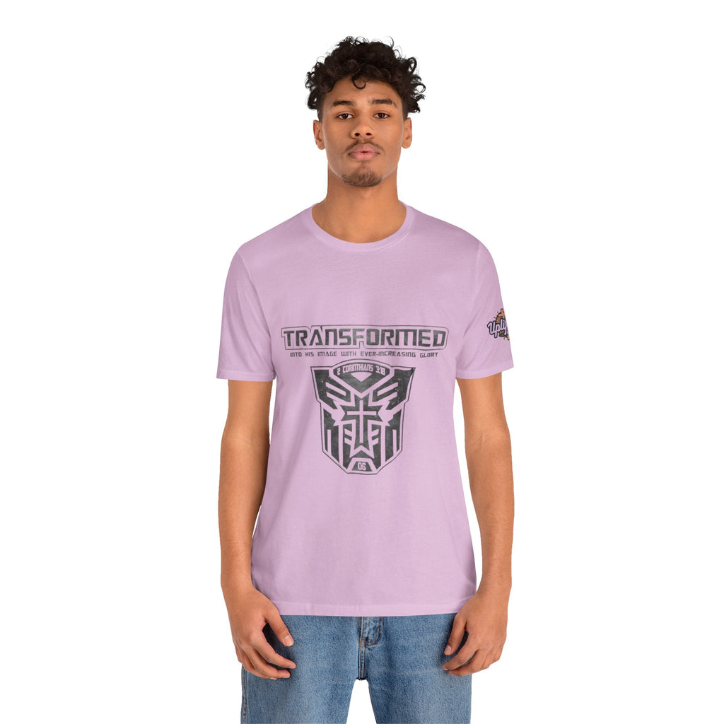 Transformer Logo Christian T-shirt | 2 Corinthians 3:18 Bible Verse T-shirt Printify