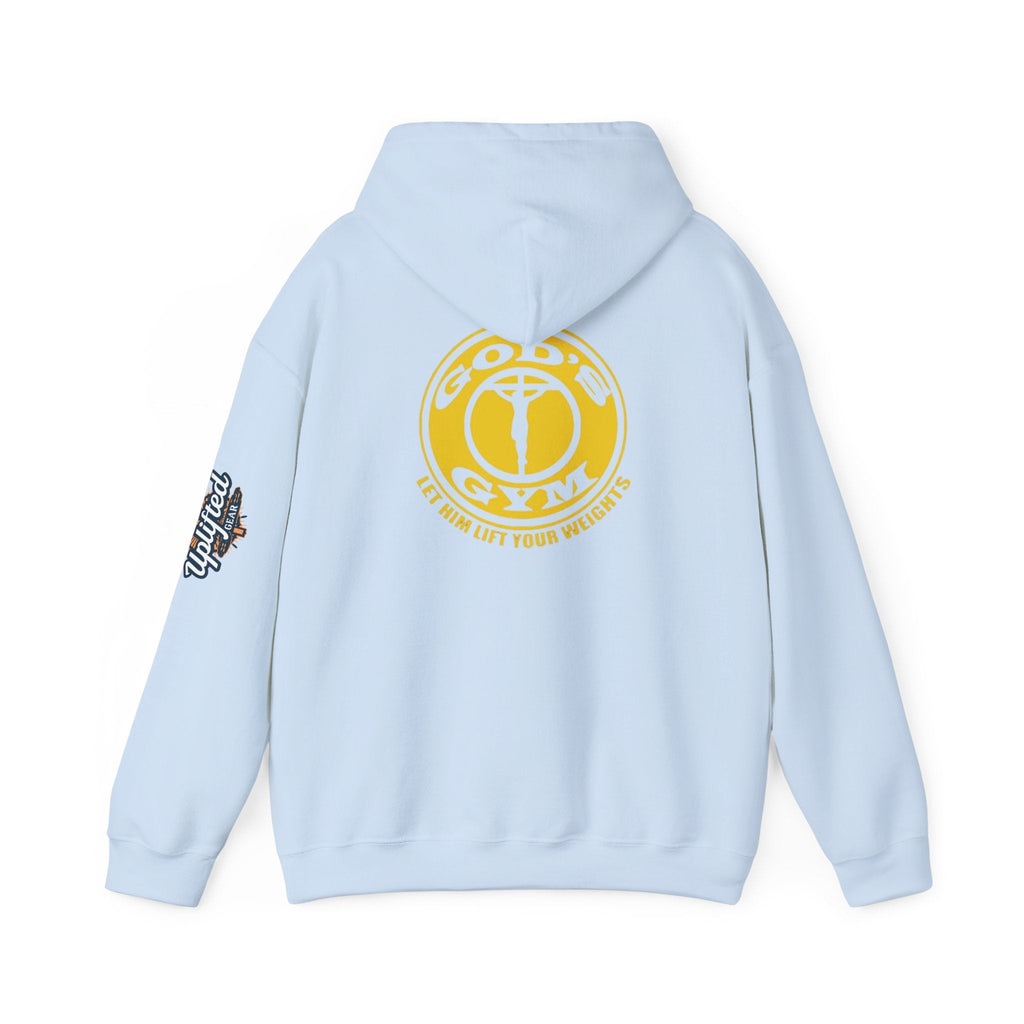 God's Gym Hoodie — "Let Him Lift Your Weights" Christian Fitness Hoodie Printify