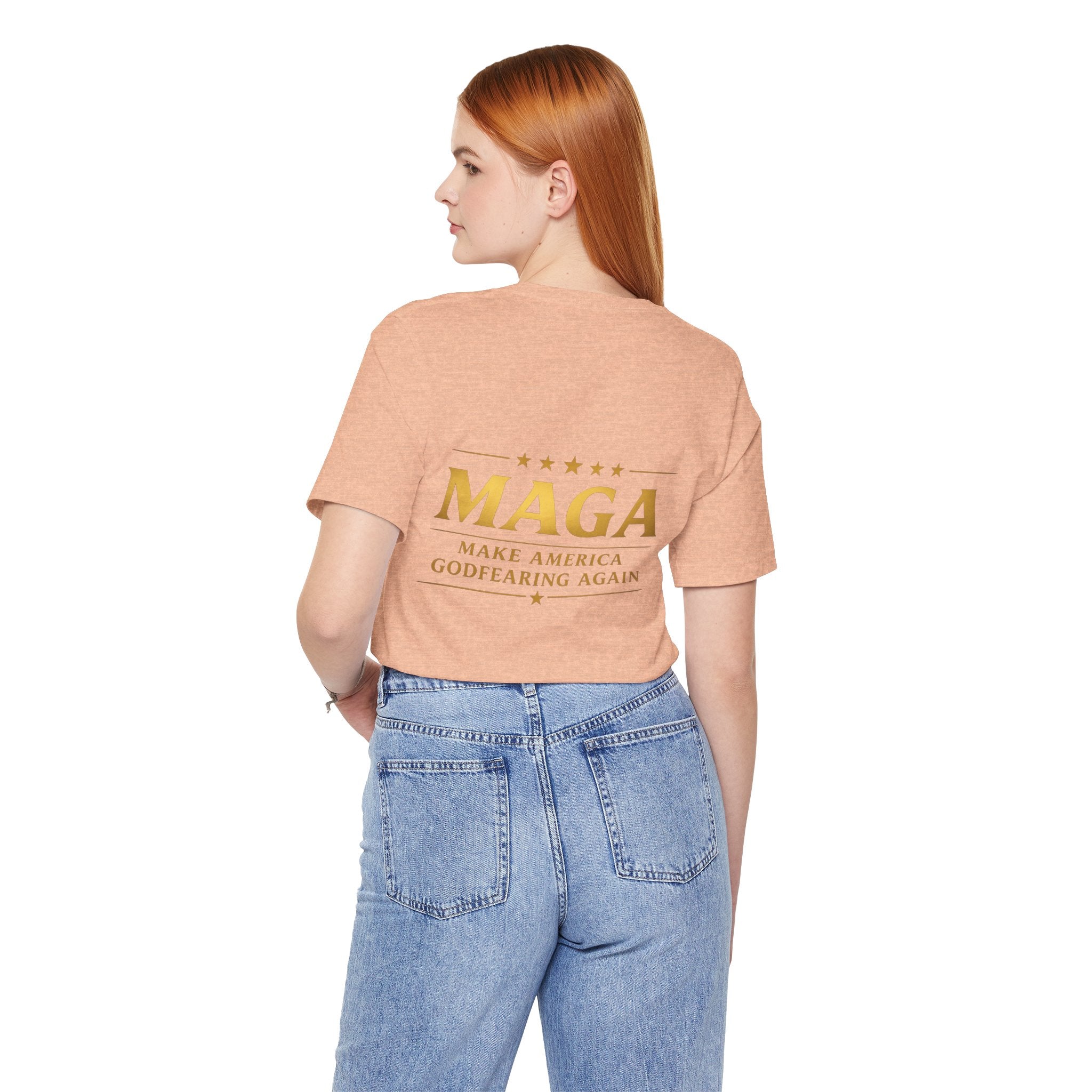 MAGA Gold Letter T-Shirt — "Make America Great Again" Printify
