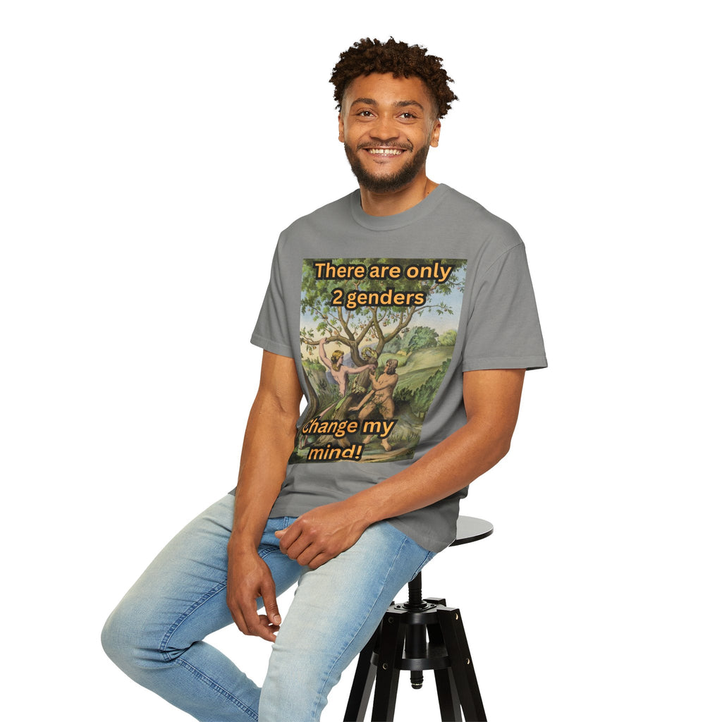 There Are Only 2 Genders T-Shirt – Adam & Eve Cross Christian Tee for Bold Faith Printify