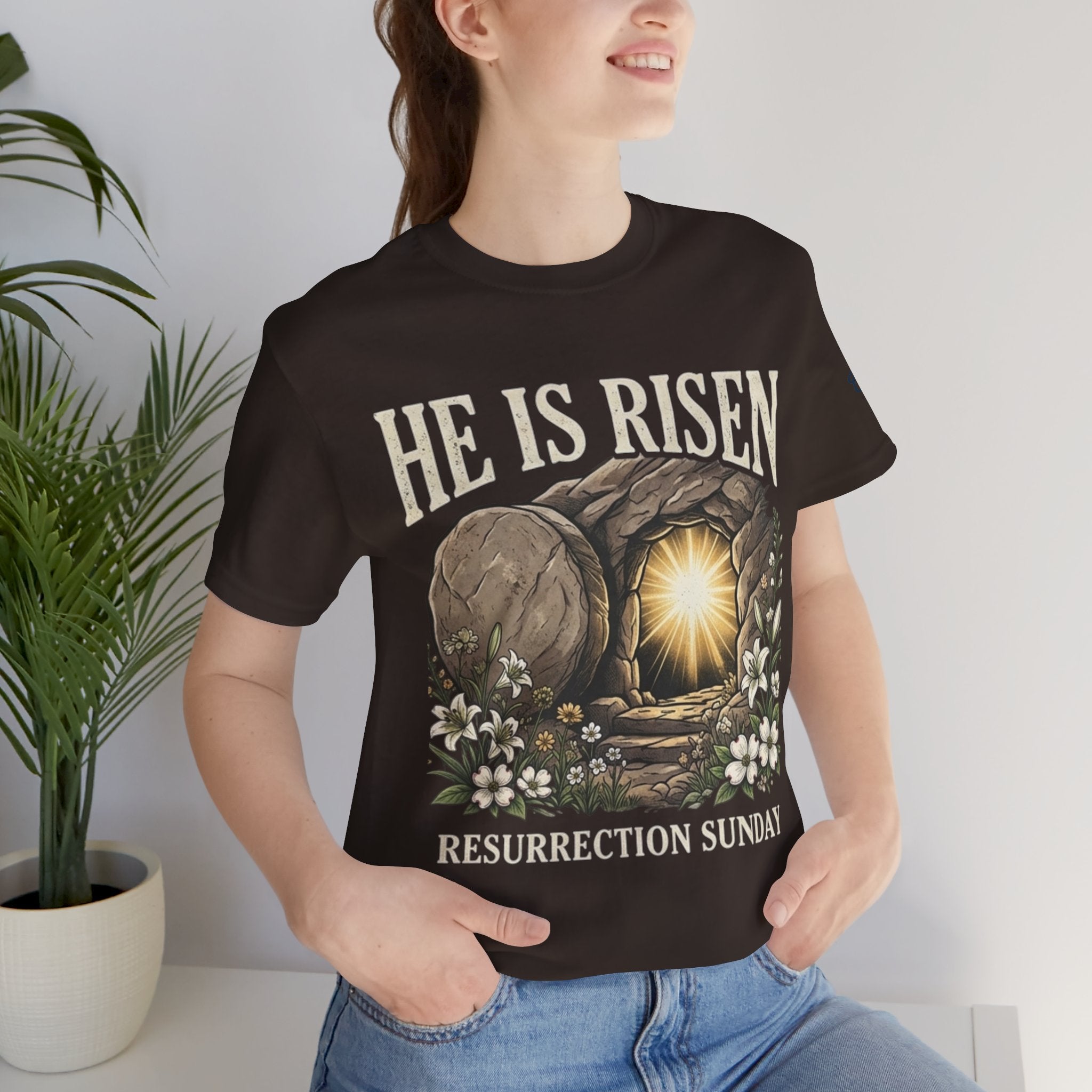 He Is Risen T-Shirt — Jesus Christ Resurrection Easter Tee Printify