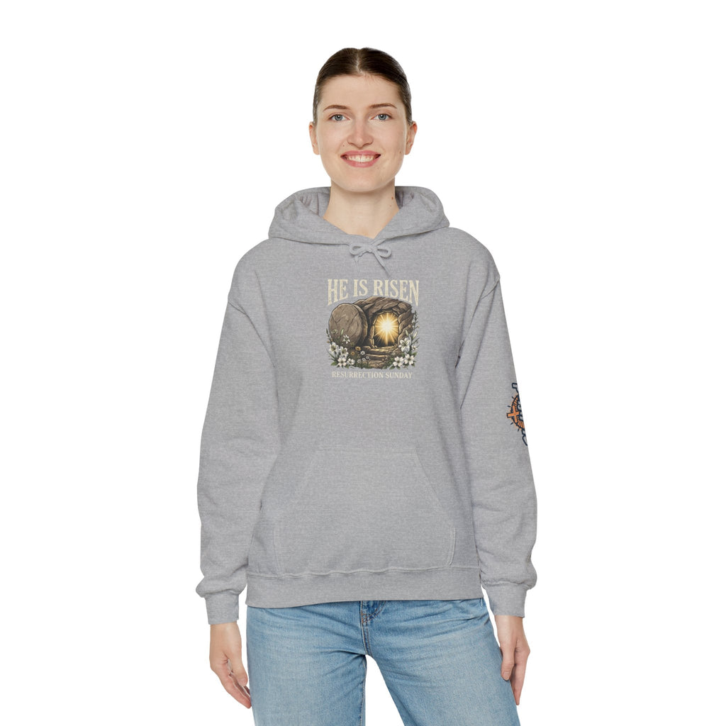 He Is Risen Hoodie — Jesus Christ Resurrection Easter Hoodie Printify
