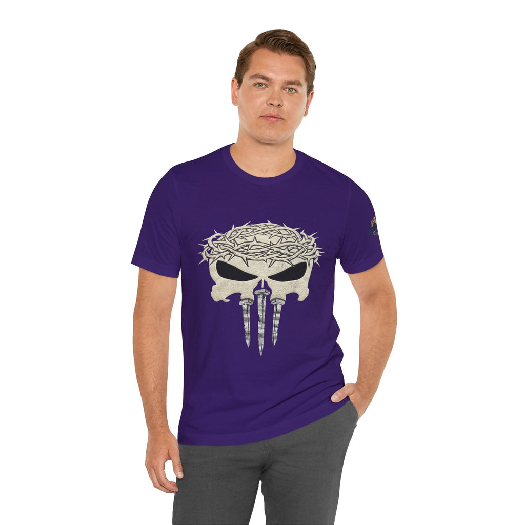 Christian Skull T-shirt - Crown of Thorns & Nails - Warrior Faith T-shirt Printify