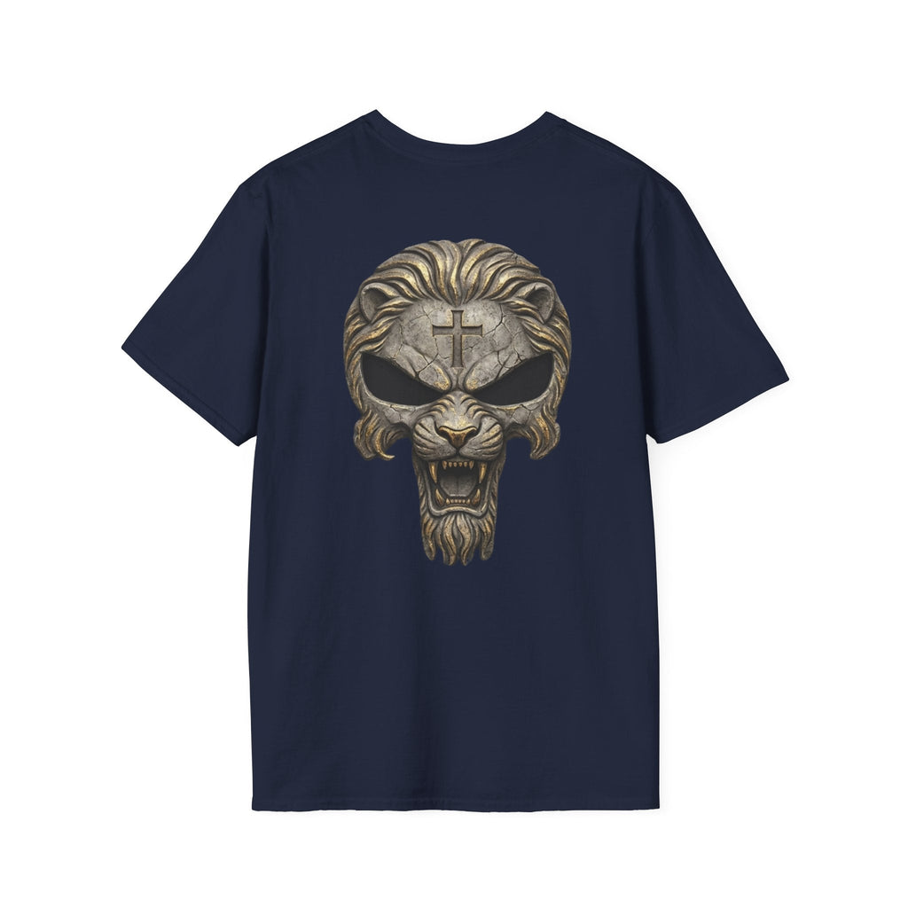Lion of Judah Skull Christian T-shirt - Warrior Faith Cross T-shirt Printify