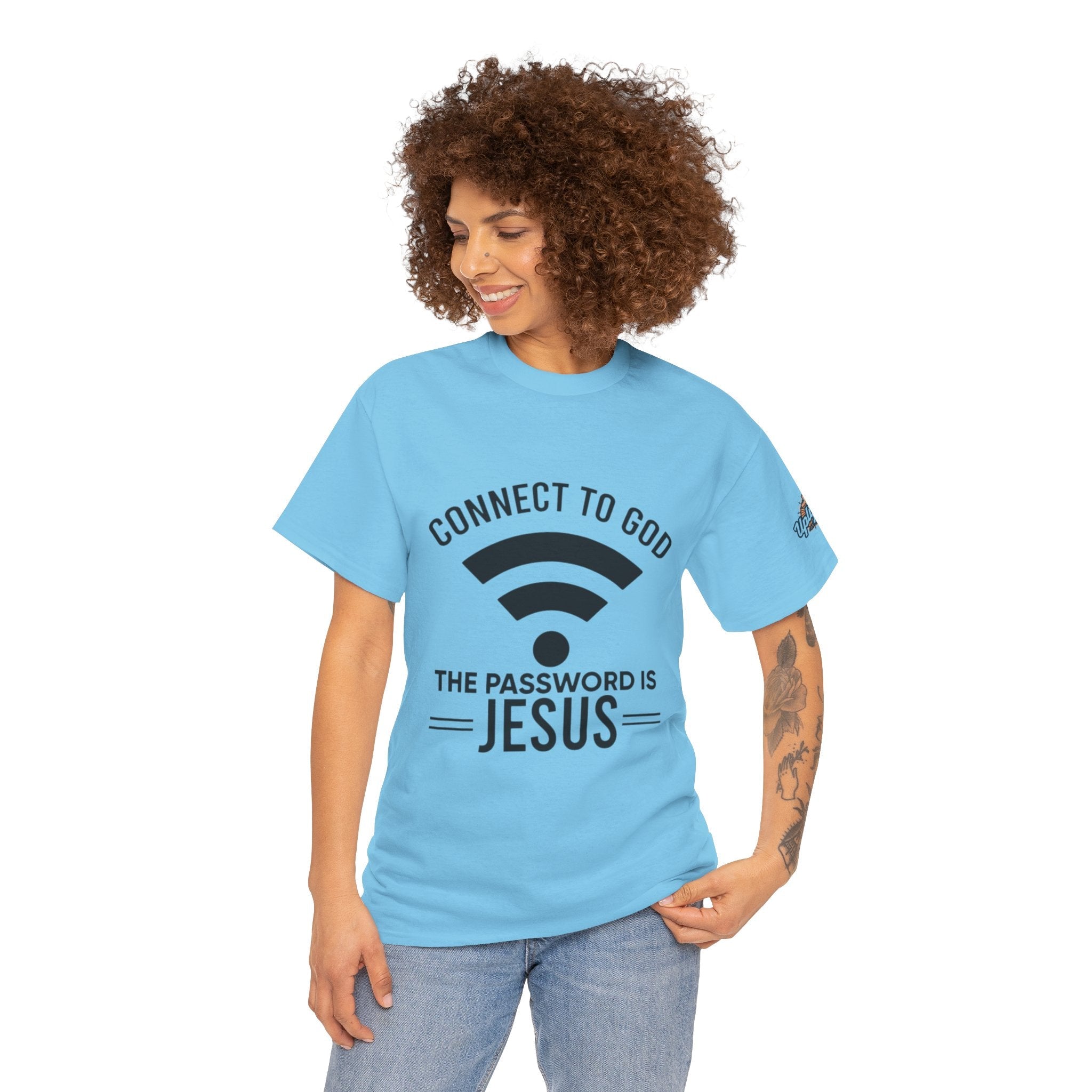 Connect to God T-shirt - WIFI Password is Jesus - Funny Christian Faith T-shirt Printify