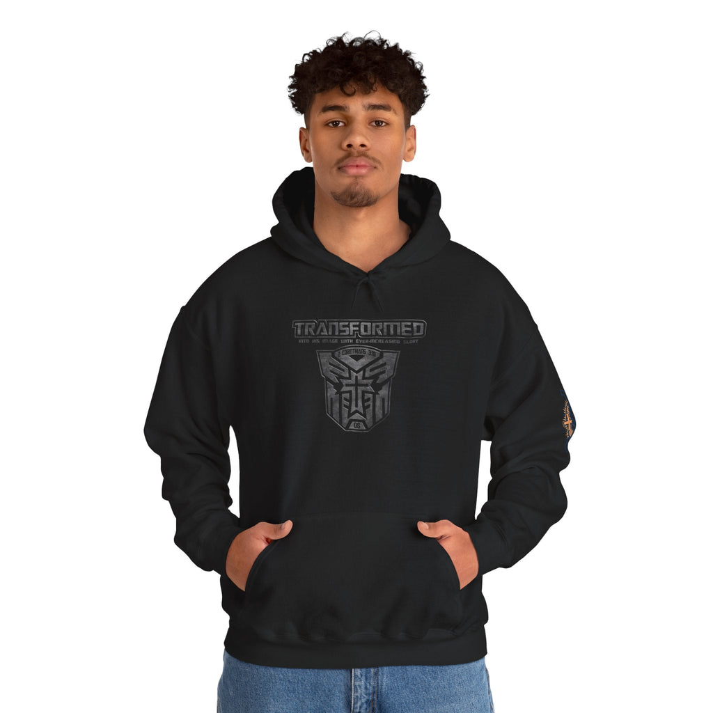 Transformer Logo Christian Hoodie | 2 Corinthians 3:18 Bible Verse Hoodie Printify