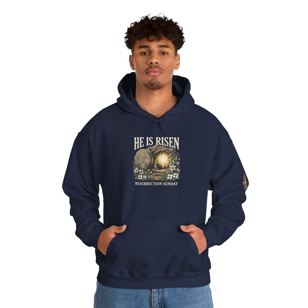 He Is Risen Hoodie — Jesus Christ Resurrection Easter Hoodie Printify