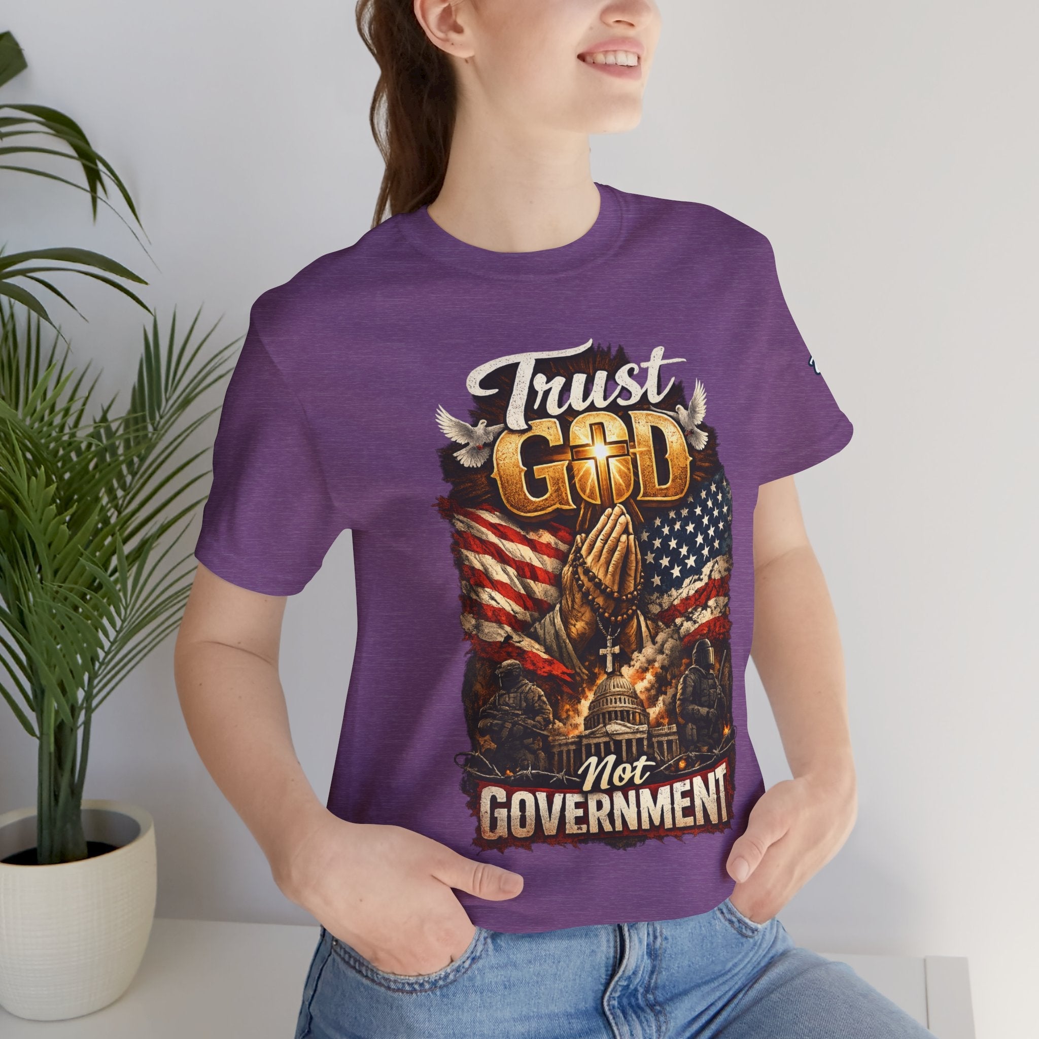 Trust God Not Government T-Shirt — Vintage Patriotic Christian Tee Printify