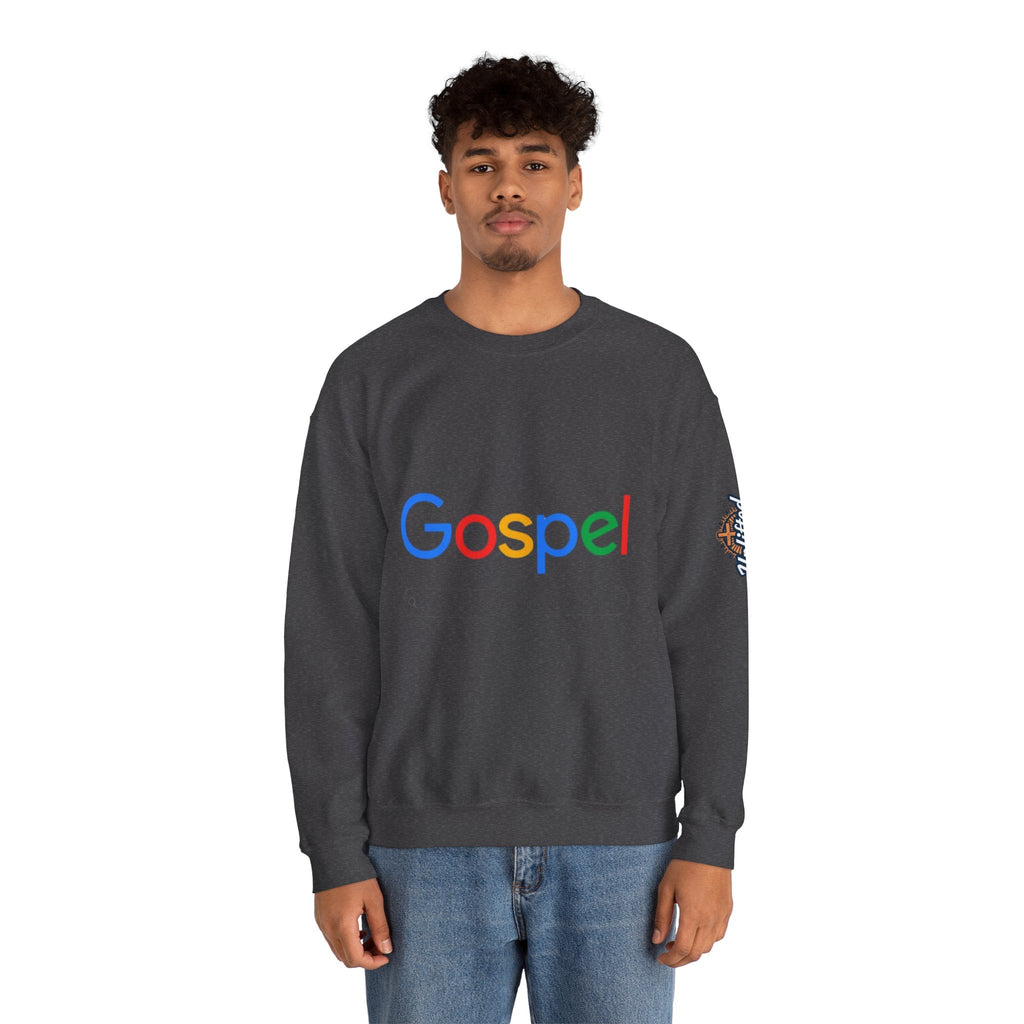 Gospel Graphic Sweatshirt — "Gospel" Colorful Logo Christian Sweatshirt Printify