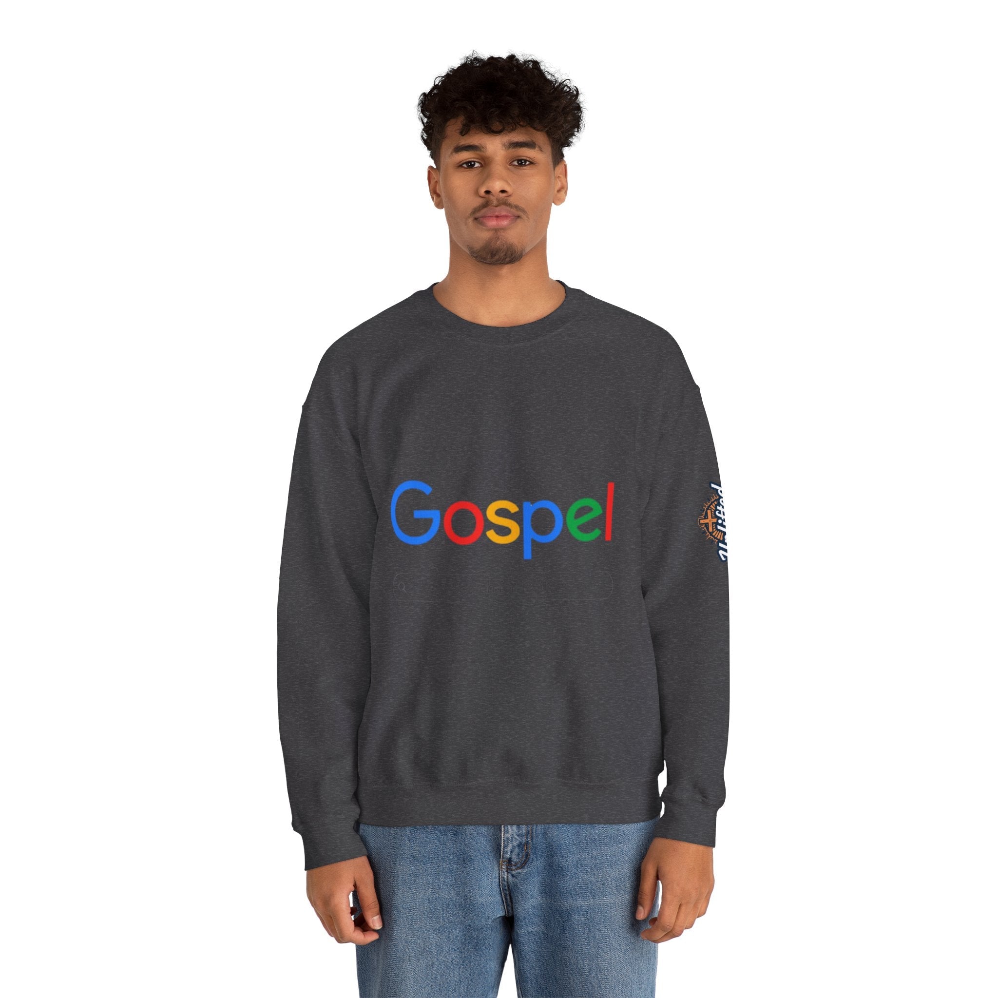 Gospel Graphic Sweatshirt — "Gospel" Colorful Logo Christian Sweatshirt Printify