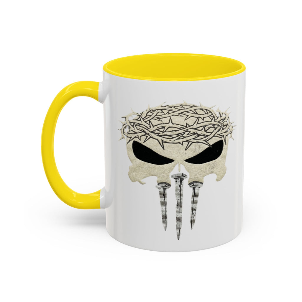 Christian Skull Coffee Mug — Crown of Thorns “Warrior Faith” (11/15 oz) Printify