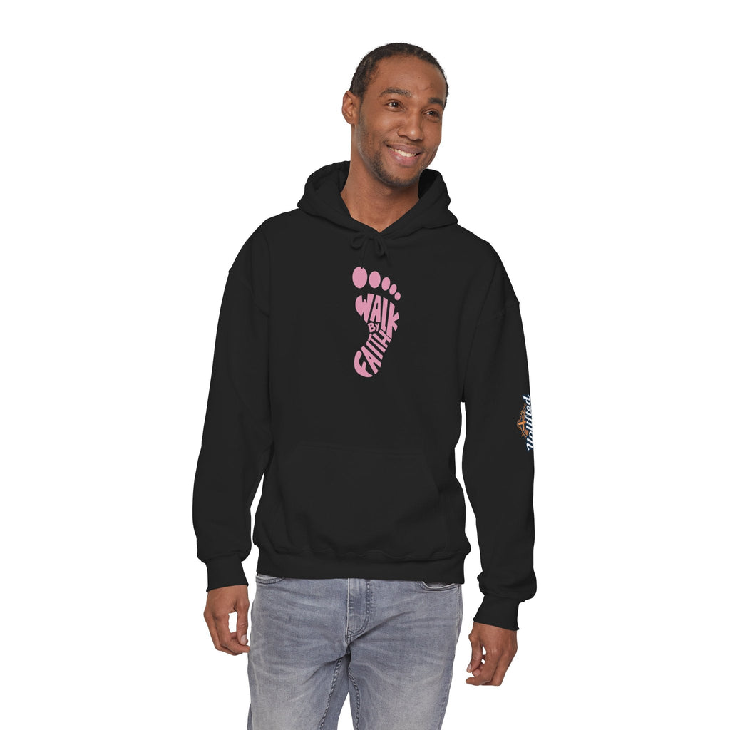 Walk By Faith Footprint Hoodie Printify