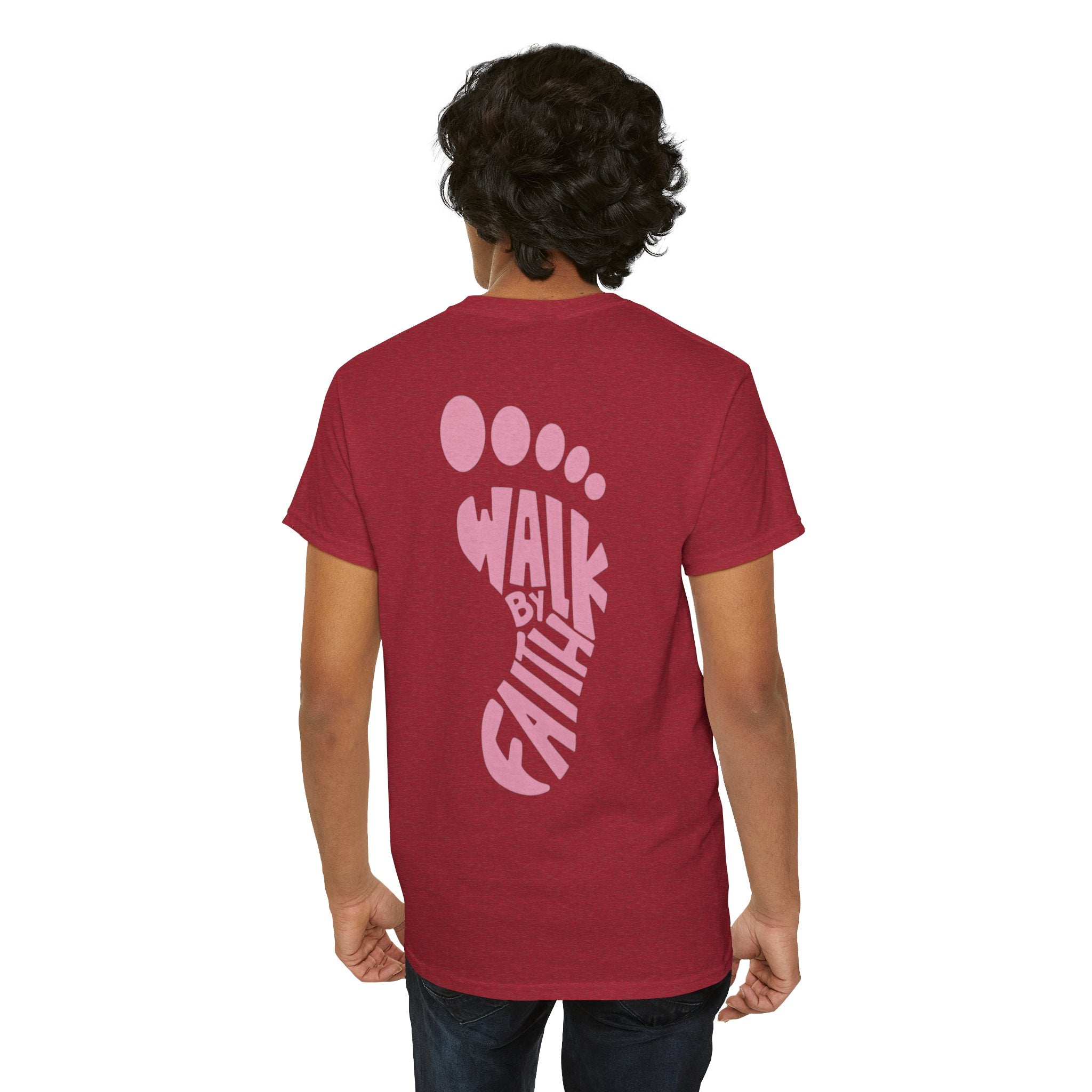Walk By Faith Footprint T-Shirt Printify