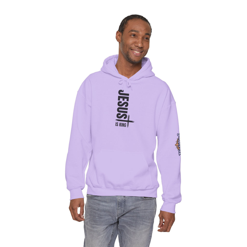 Jesus Is King Hoodie | Modern Typographic Cross Christian Hoodie Printify