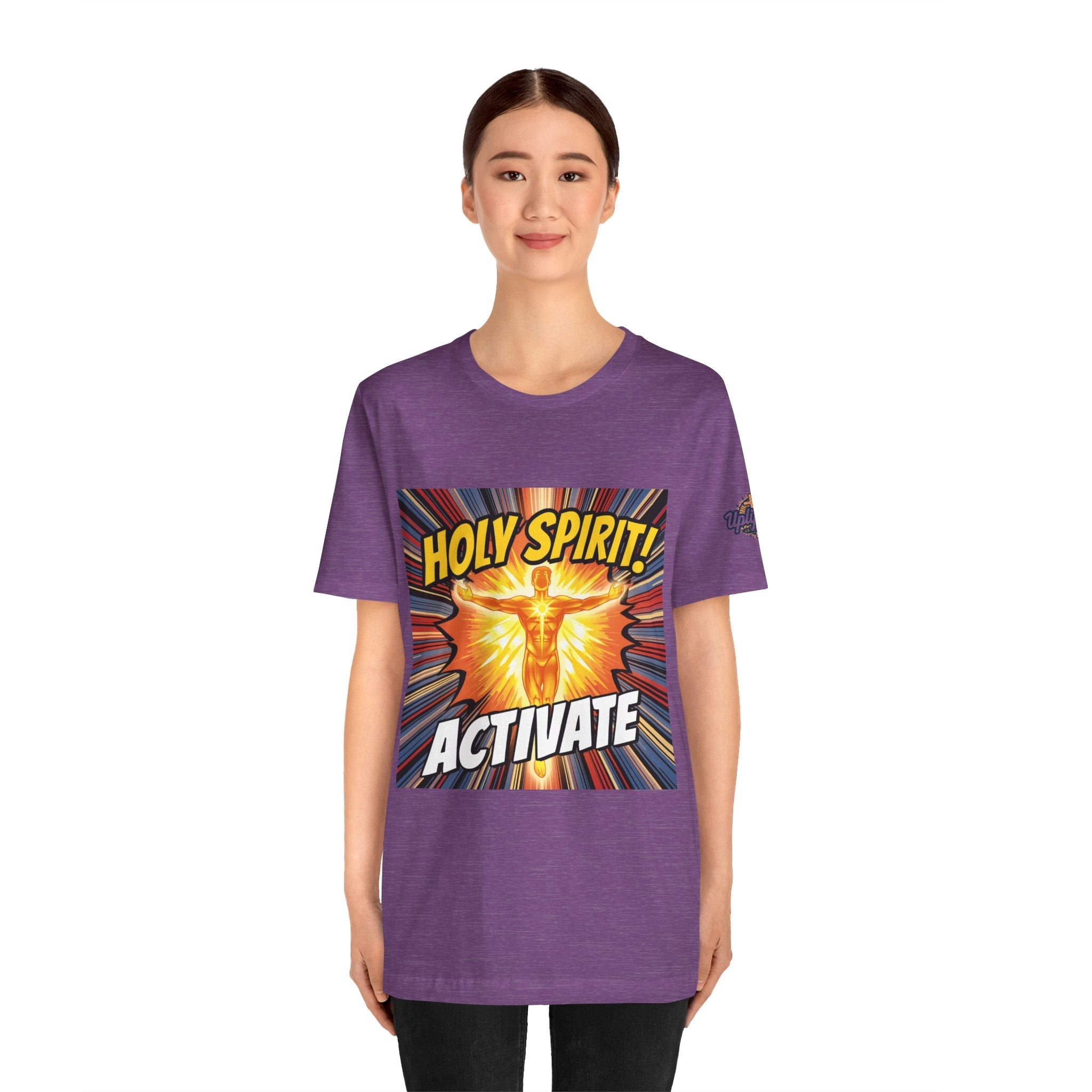 Holy Spirit Activate T-shirt – Superhero Christian T-shirt with Vibrant Power-Up Design for Faith-Fueled Boldness Printify