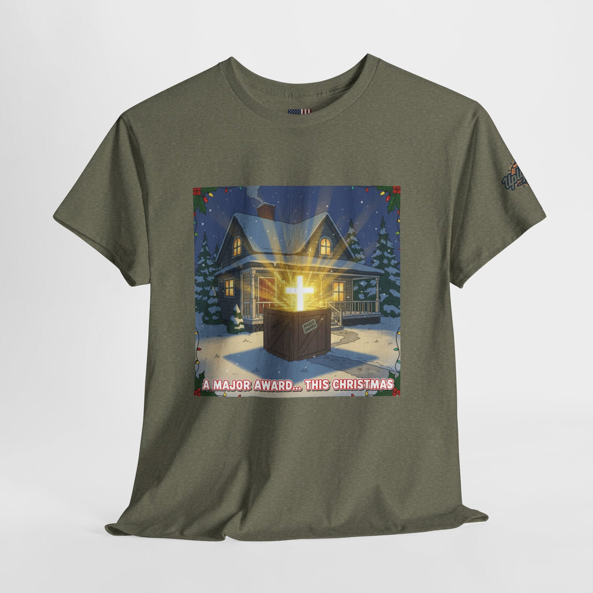 A Major Award This Christmas T-shirt – Fragile Leg Lamp Parody Cross Unboxing Christian T-shirt for Hilarious Faith & Holiday Glow Printify