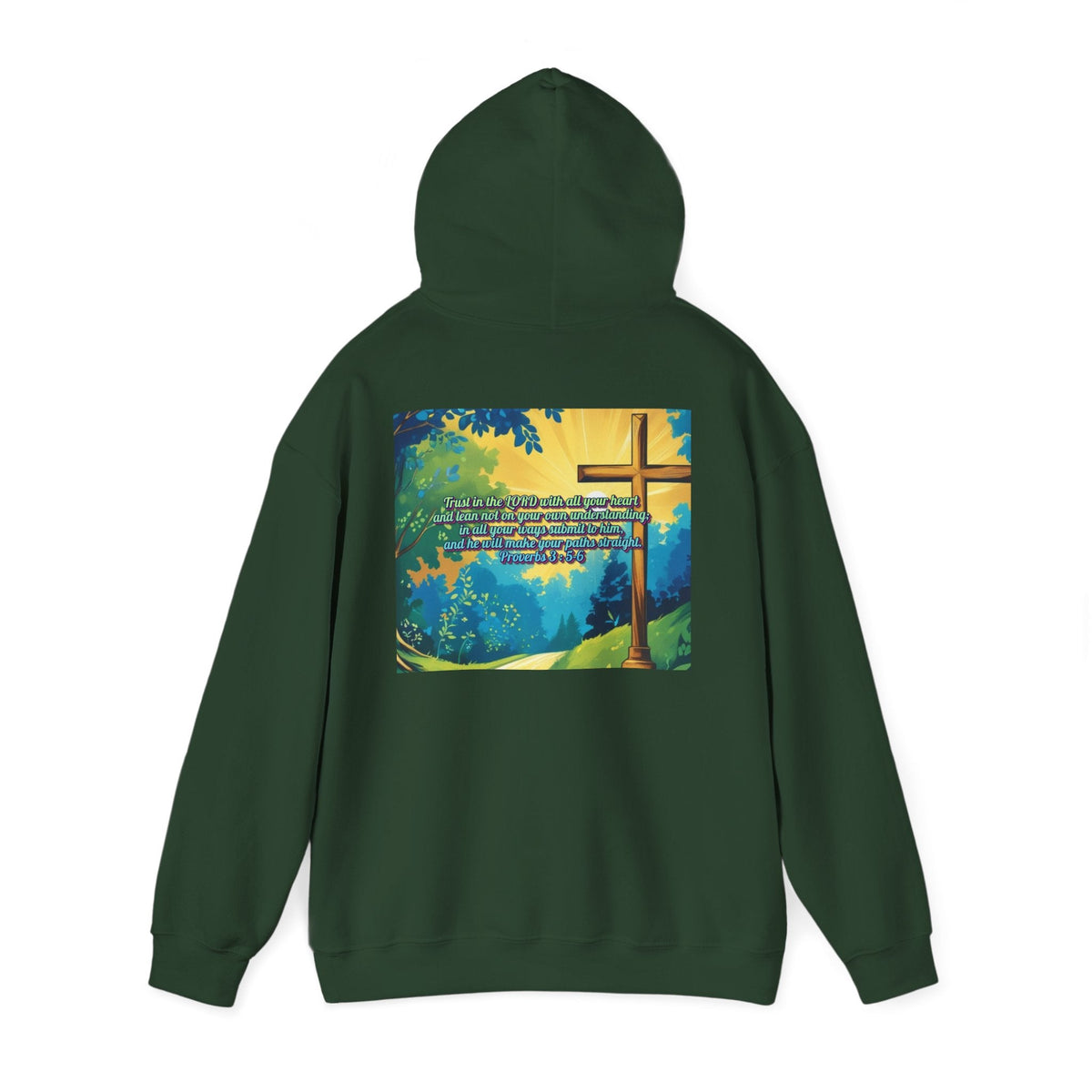 Trust in The Lord Proverbs 3:5-6 Biblical Design Unisex Heavy Blend™ Hooded Sweatshirt Printify