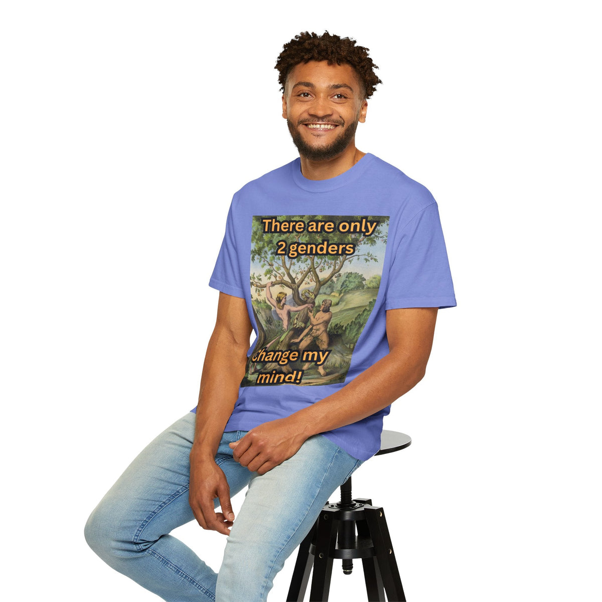 There Are Only 2 Genders T-Shirt – Adam & Eve Cross Christian Tee for Bold Faith Printify