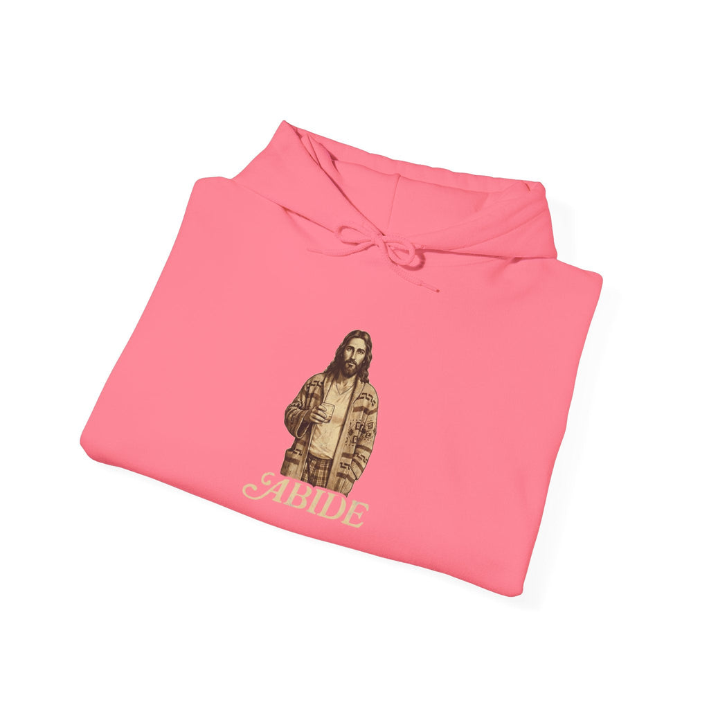 Abide Jesus Hoodie — Vintage 'The Dude' Religious Graphic Hoodie Printify