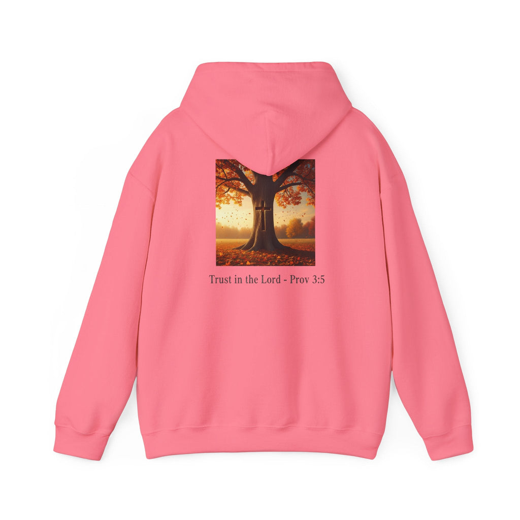 Trust in the Lord Hoodie – Autumn Tree Proverbs 3:5 Christian Hoodie for Cozy Faith Printify