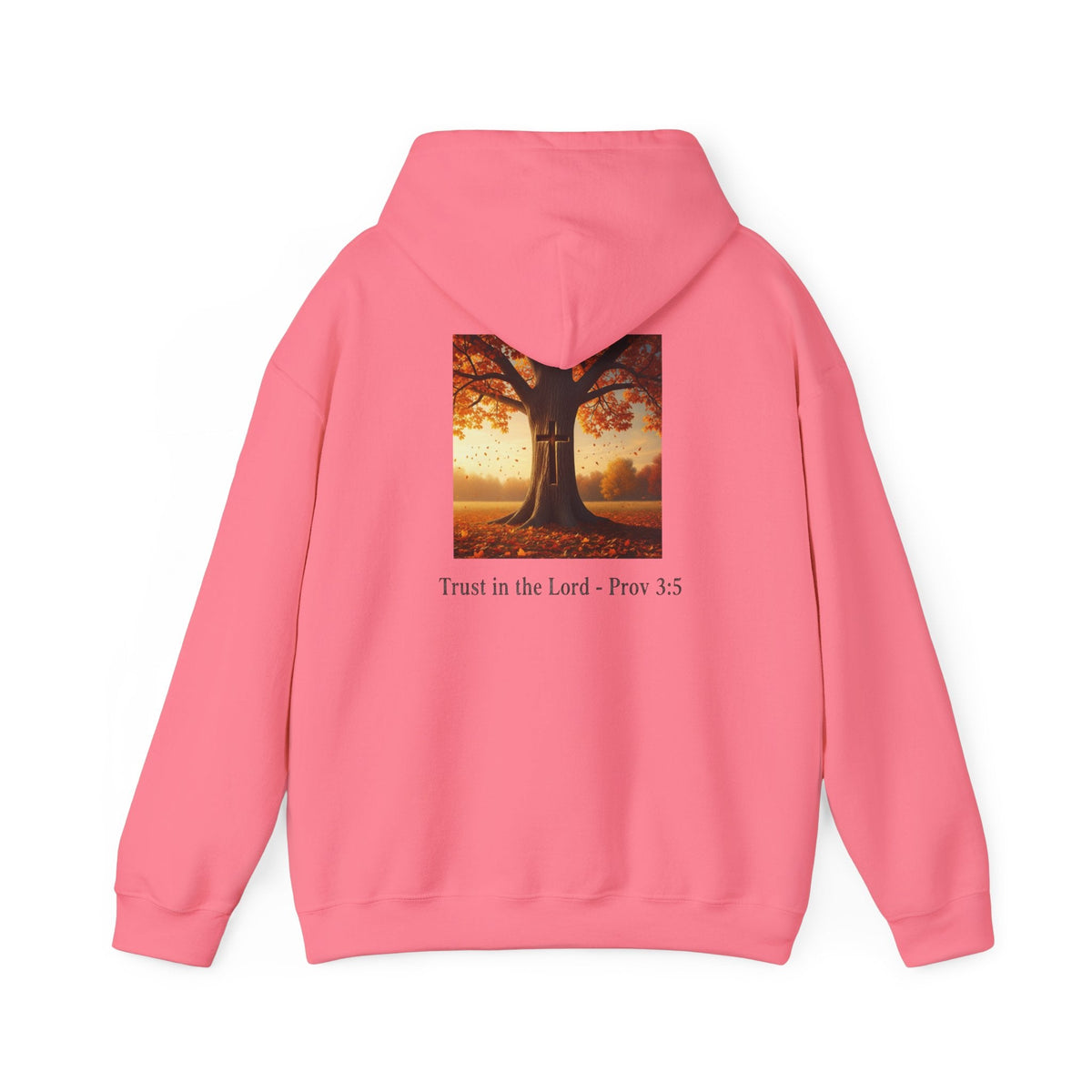 Trust in the Lord Hoodie – Autumn Tree Proverbs 3:5 Christian Hoodie for Cozy Faith Printify