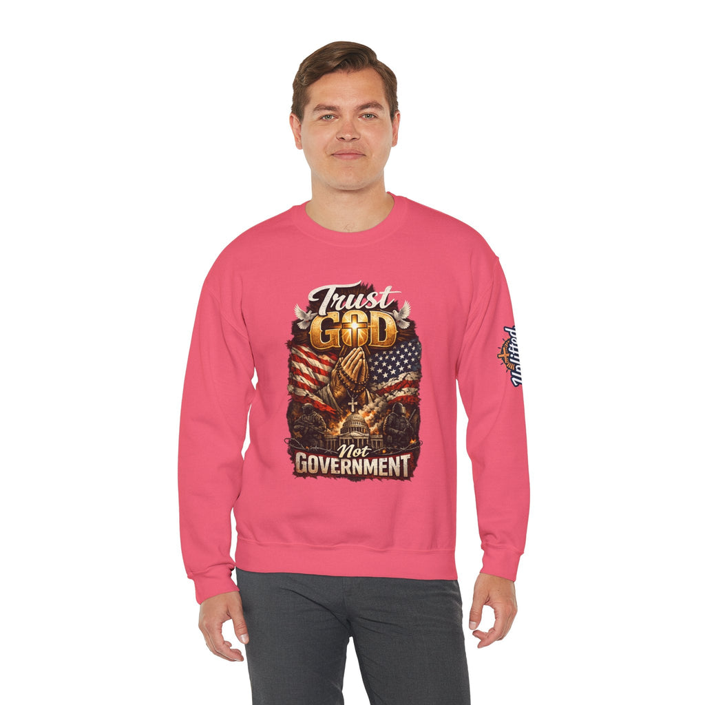 Trust God Not Government Sweatshirt — Vintage Patriotic Christian Sweatshirt Printify