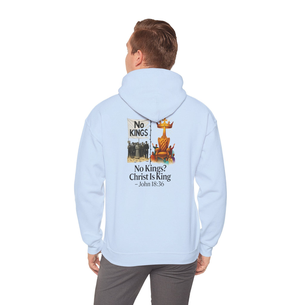 No Kings? Christ is King Hoodie – Bold Christian Hoodie for Sovereign Faith Printify