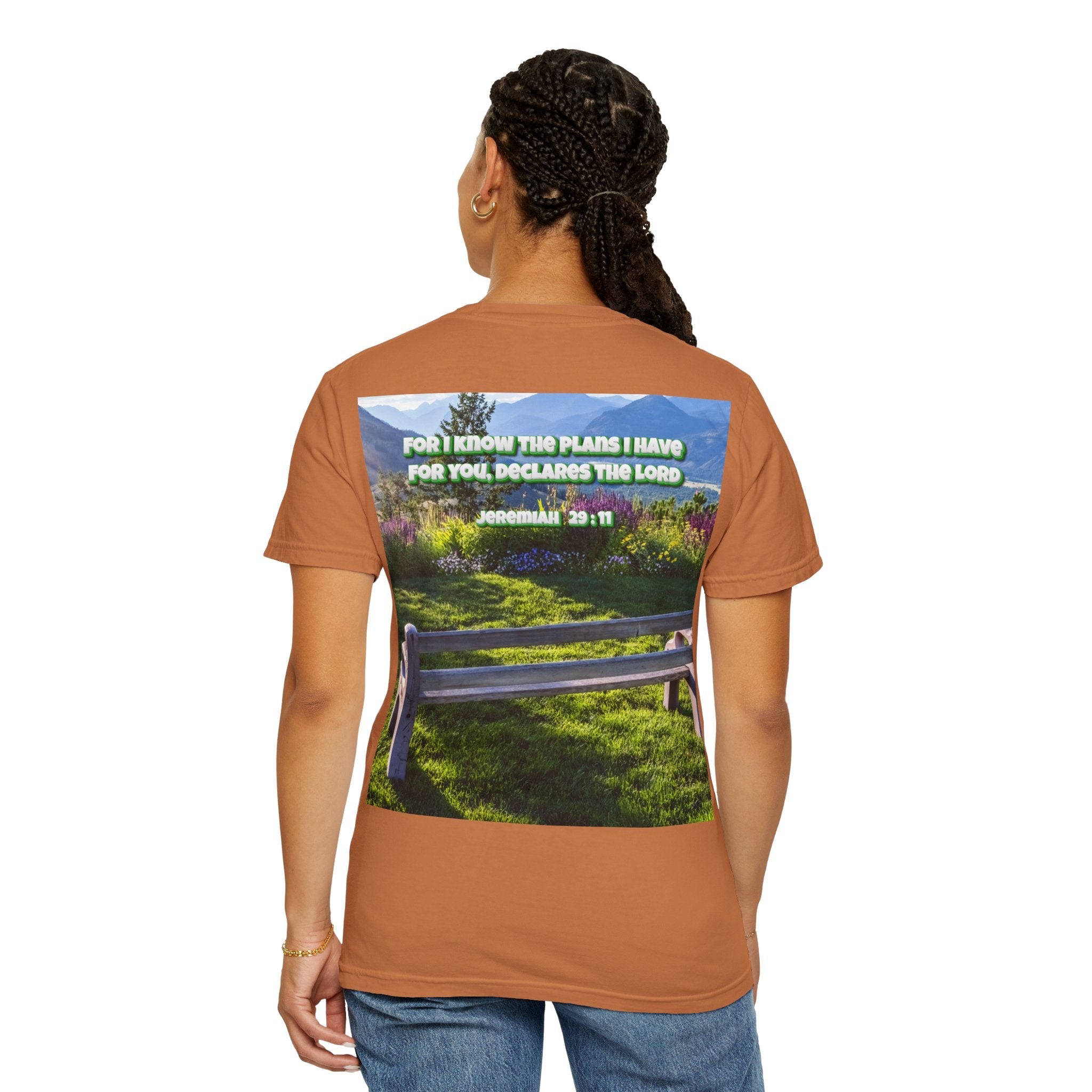 Bible Verse Unisex Garment-Dyed T-shirt  - Jeremiah 29 : 11 Printify