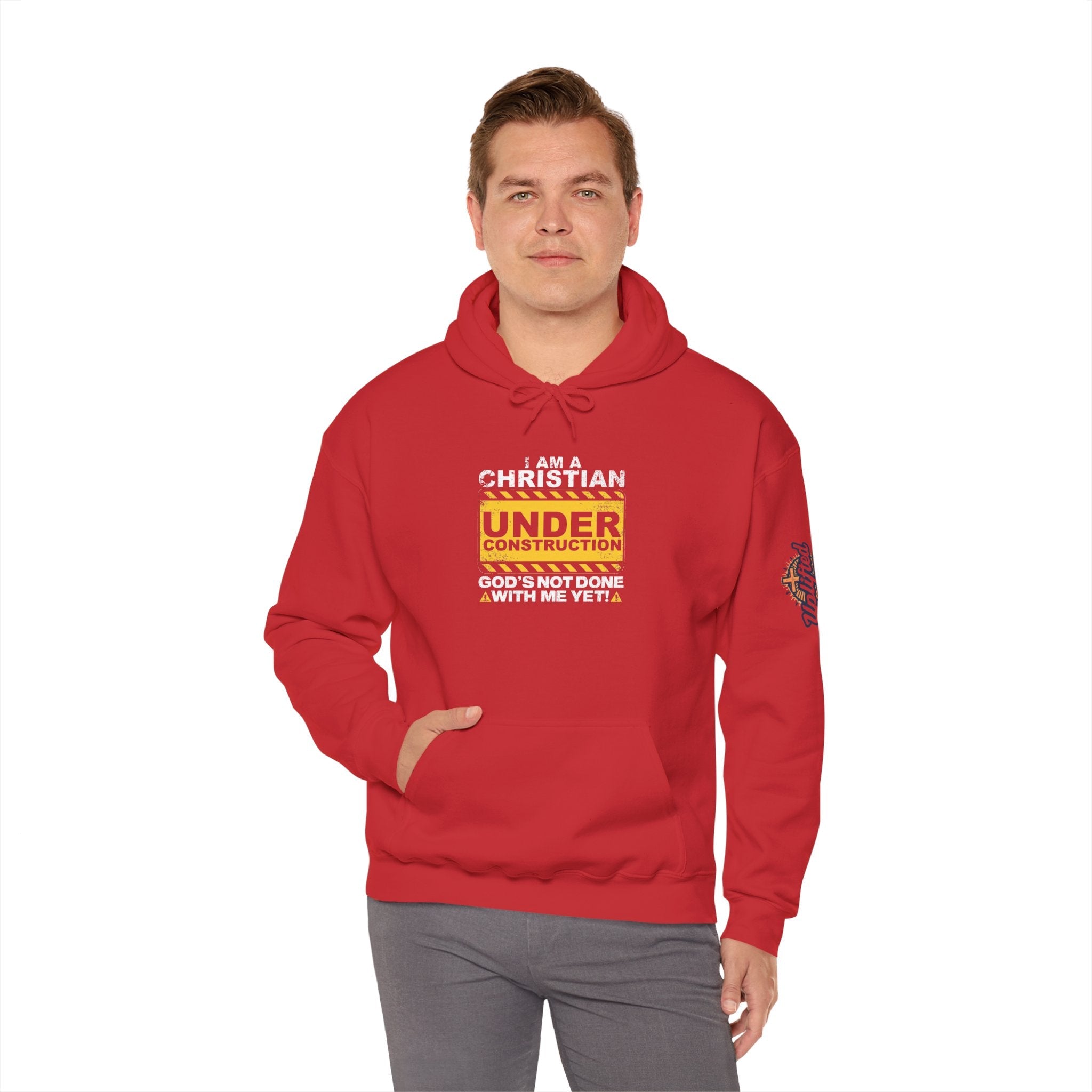 Christian Under Construction Hoodie | God Is Not Done With Me Yet Hoodie Printify