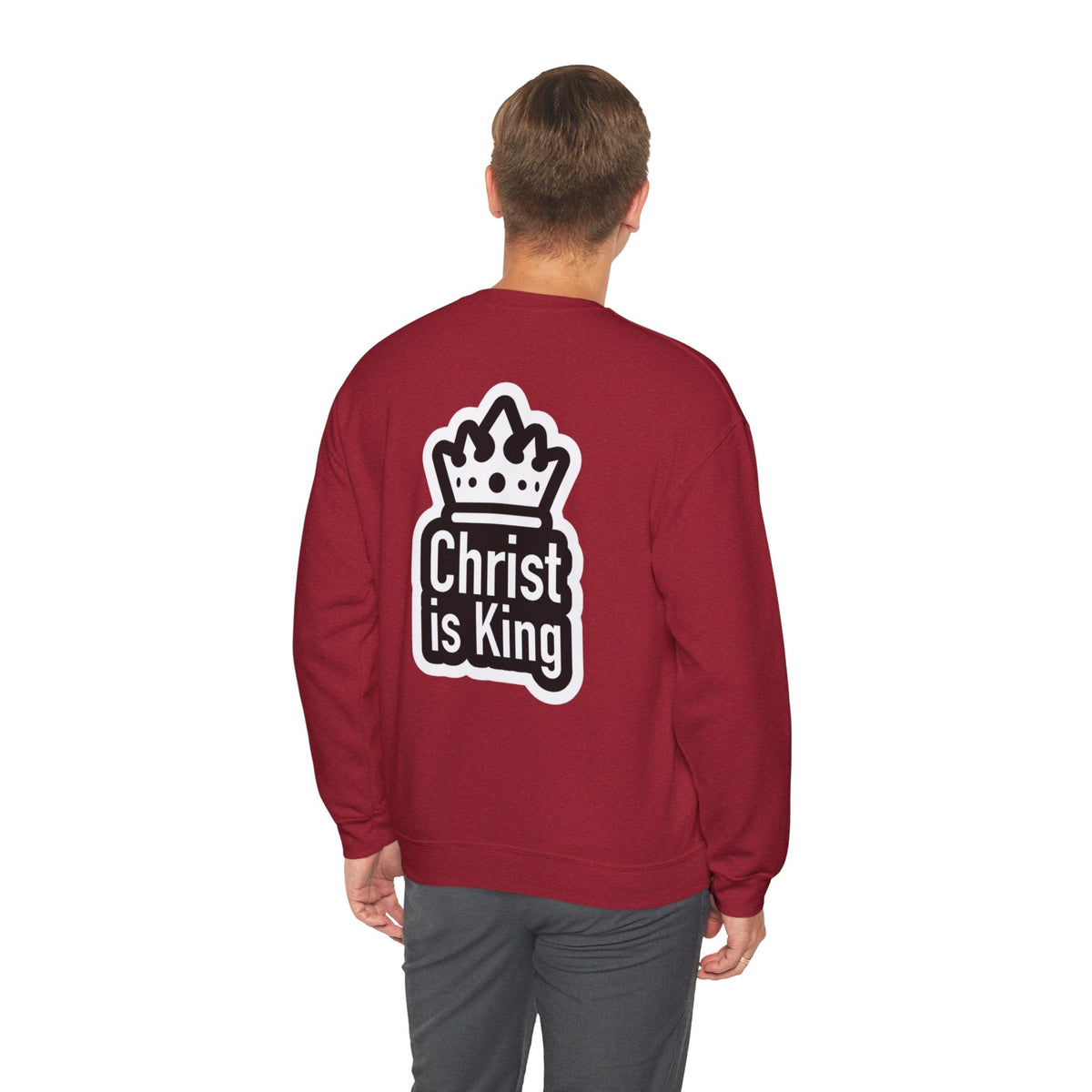 Christ is King Sweatshirt – Bold Crown & Cross Christian Hoodie for Unshakable Faith Printify