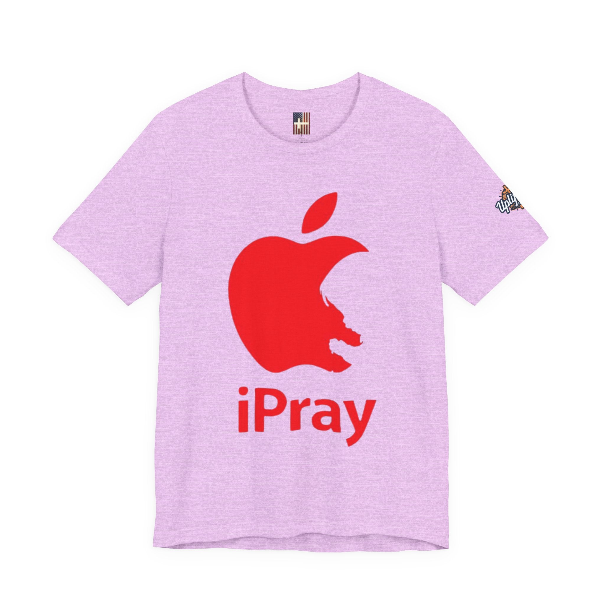 iPray Red Apple Christian T-Shirt — Faith Graphic Tee Printify