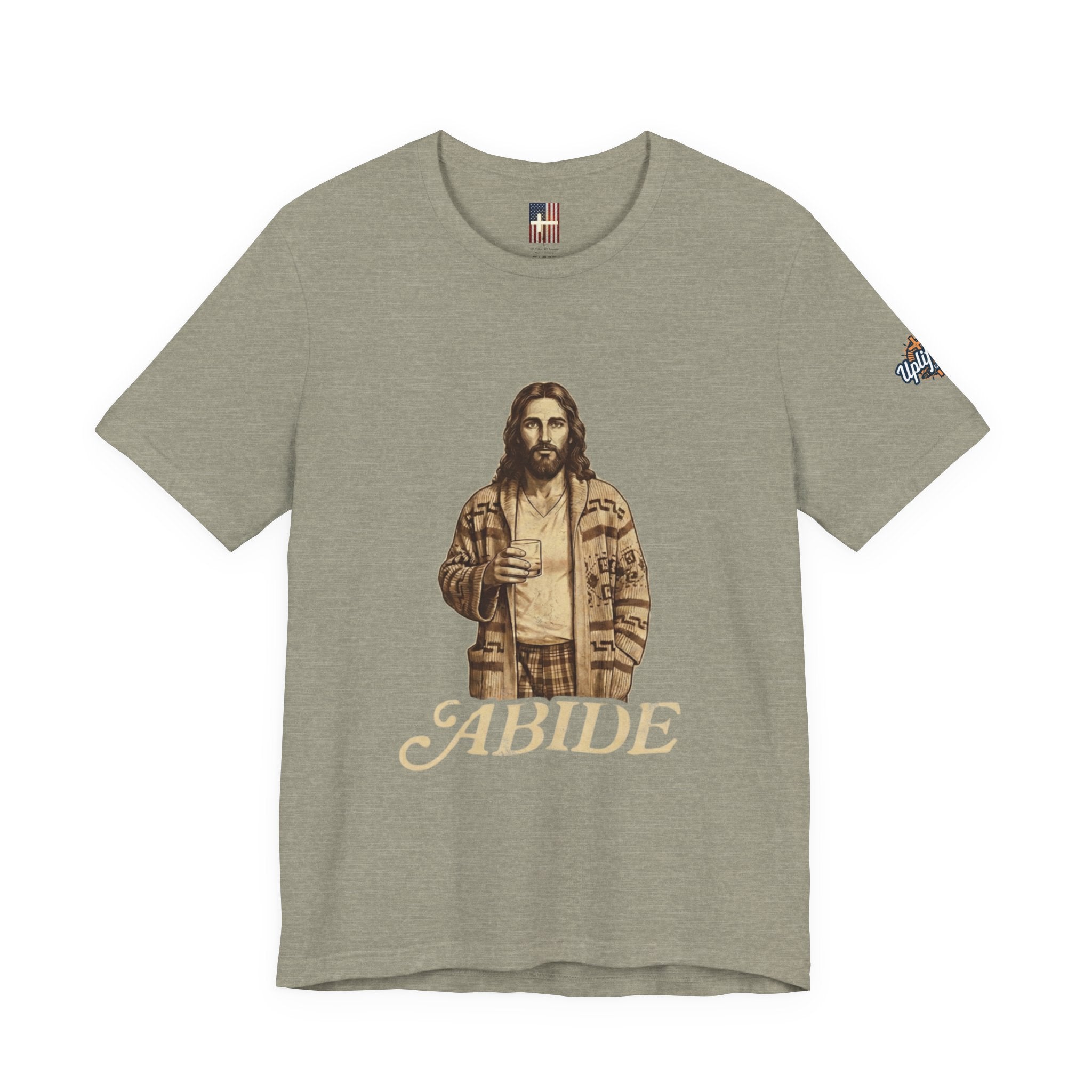 Abide Vintage Jesus Tee — "The Dude" Graphic Christian T-Shirt Printify