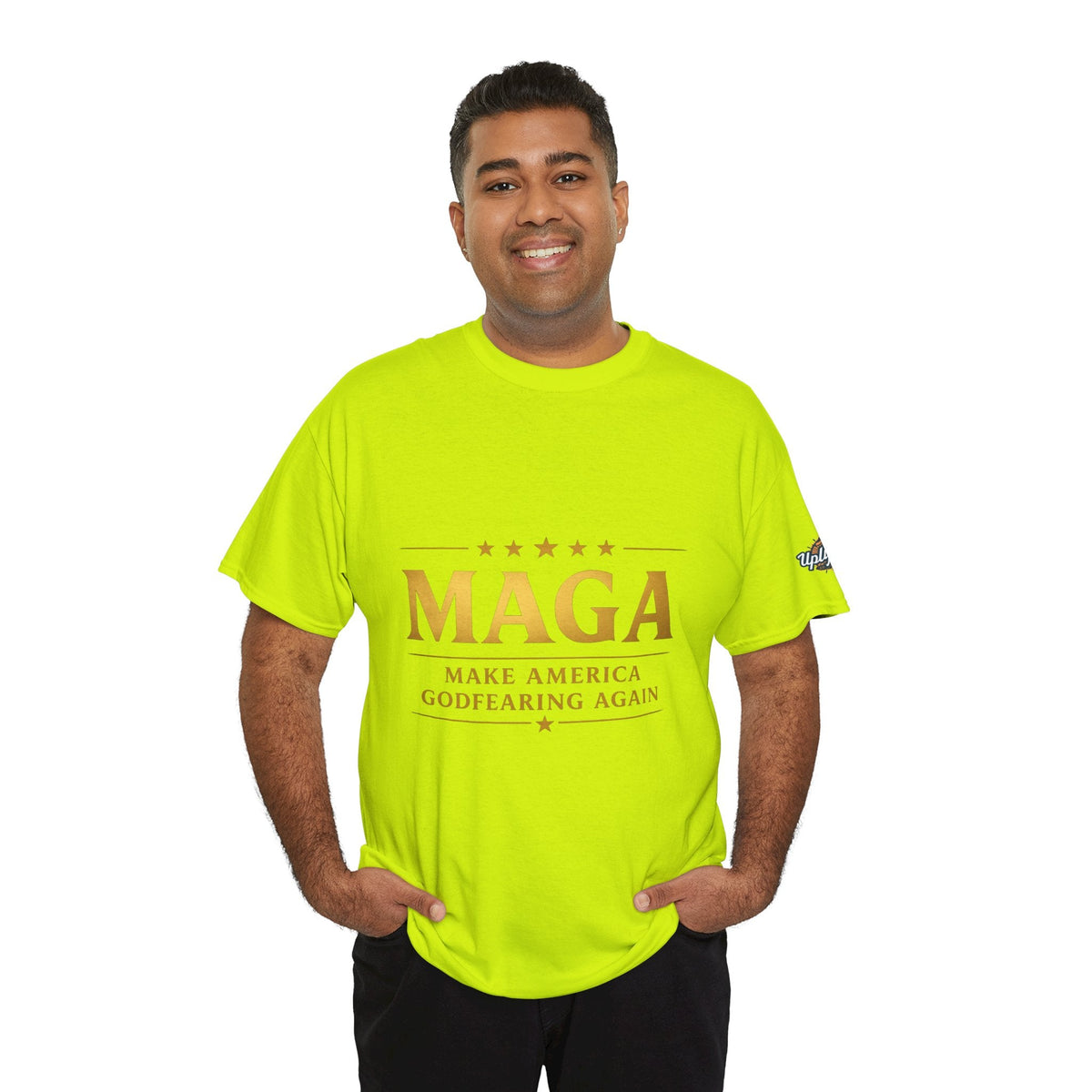 MAGA Gold Letter T-Shirt — "Make America Great Again" Printify