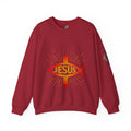 Jesus Ichthys Sweatshirt – Christian Fish Symbol with Cross & Jesus Inscription Sweatshirt for Eternal Faith & Streetwear Printify