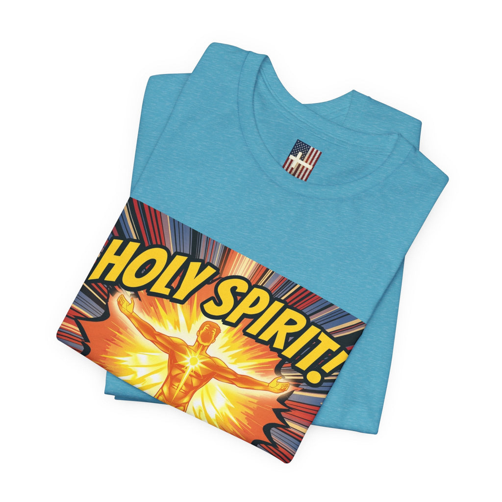 Holy Spirit Activate T-shirt – Superhero Christian T-shirt with Vibrant Power-Up Design for Faith-Fueled Boldness Printify