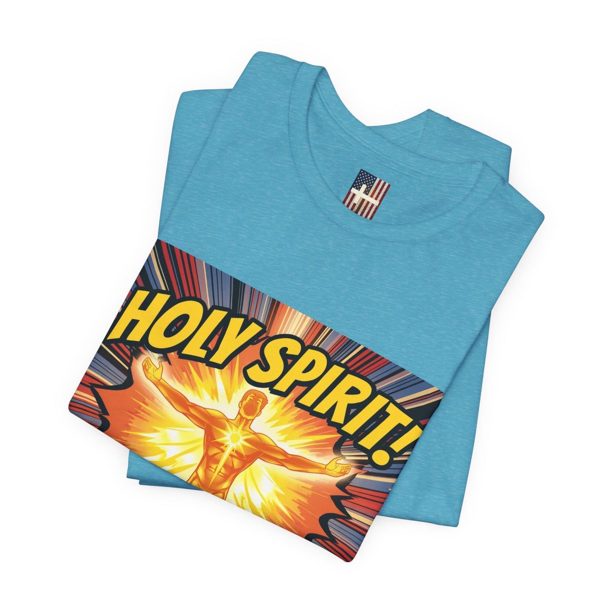 Holy Spirit Activate T-shirt – Superhero Christian T-shirt with Vibrant Power-Up Design for Faith-Fueled Boldness Printify