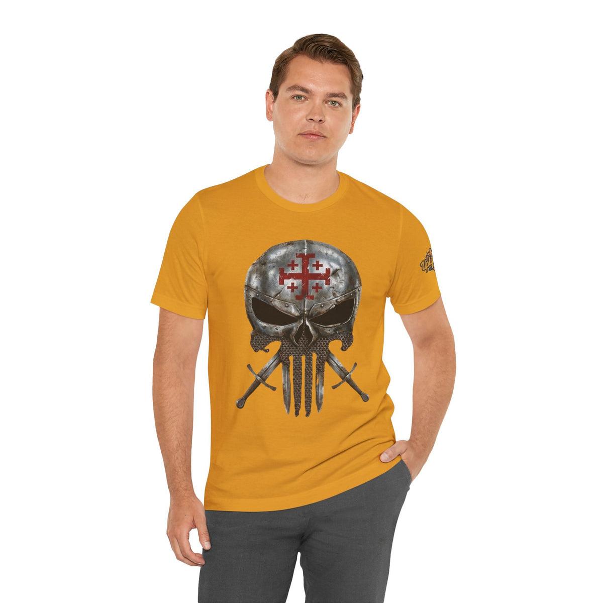 Crusader Knight Christian Skull T-shirt - Warrior Armor of God T-shirt Printify