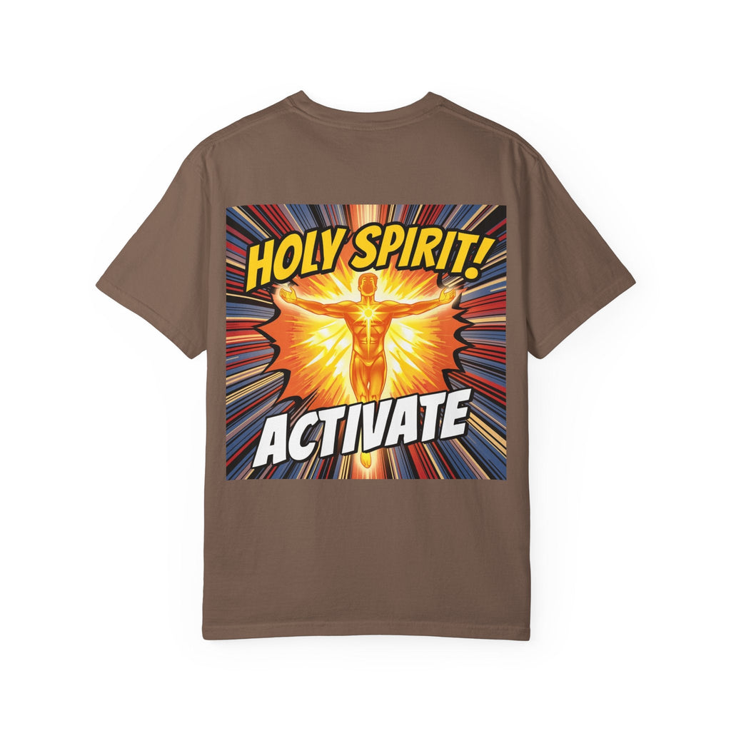 Holy Spirit Activate T-shirt – Superhero Christian T-shirt with Vibrant Power-Up Design for Faith-Fueled Boldness Printify