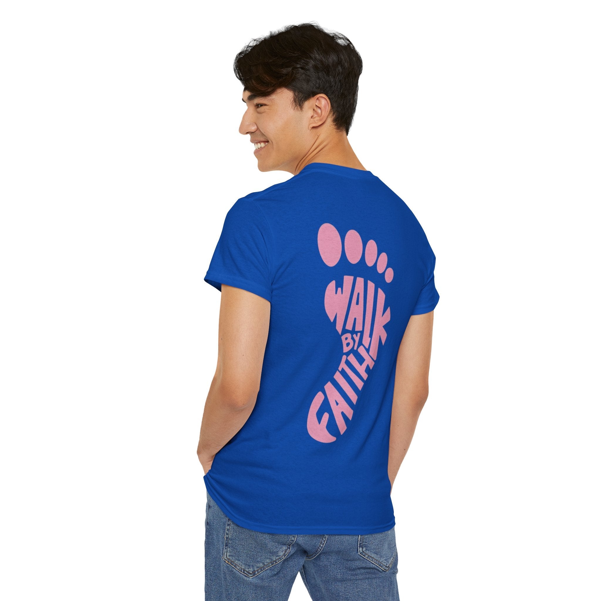 Walk By Faith Footprint T-Shirt Printify