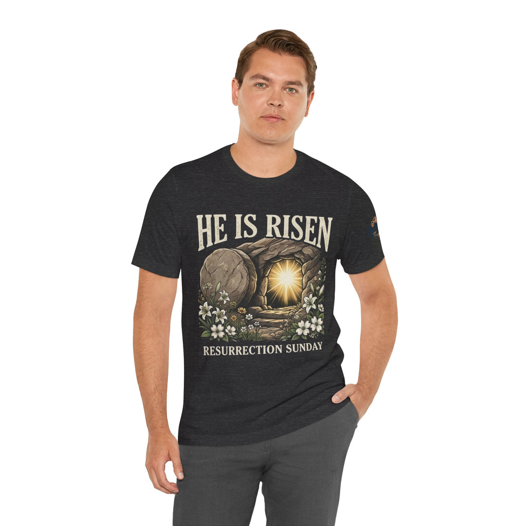 He Is Risen T-Shirt — Jesus Christ Resurrection Easter Tee Printify