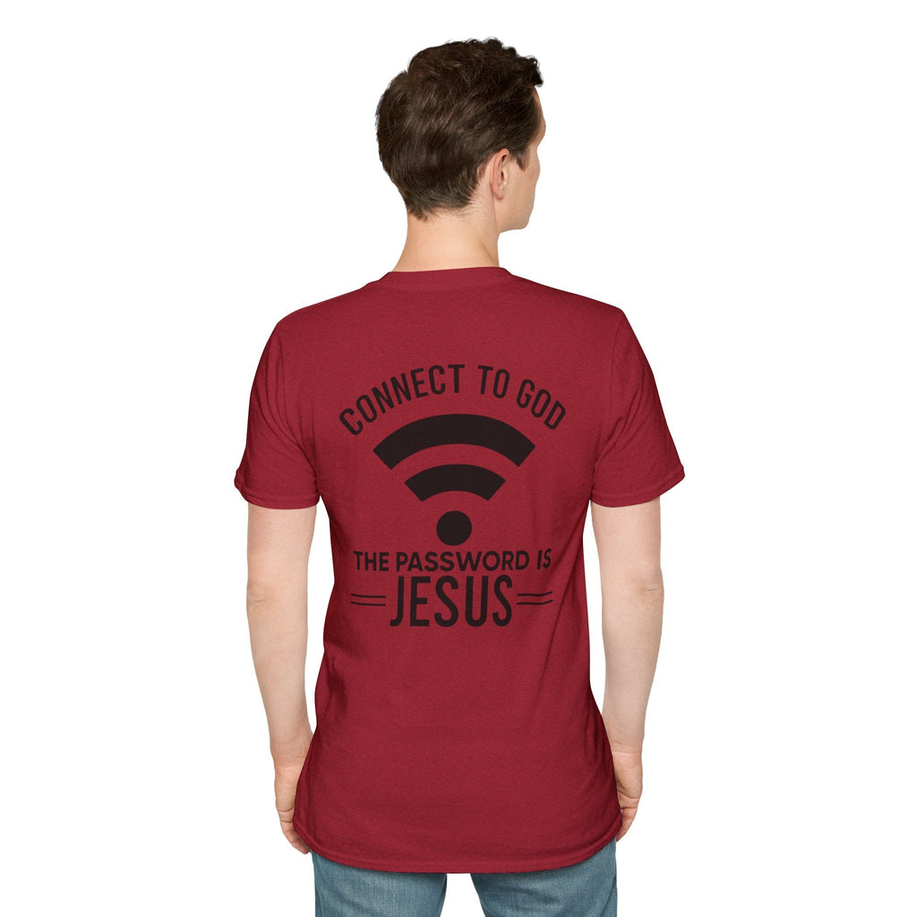 Connect to God T-shirt - WIFI Password is Jesus - Funny Christian Faith T-shirt Printify