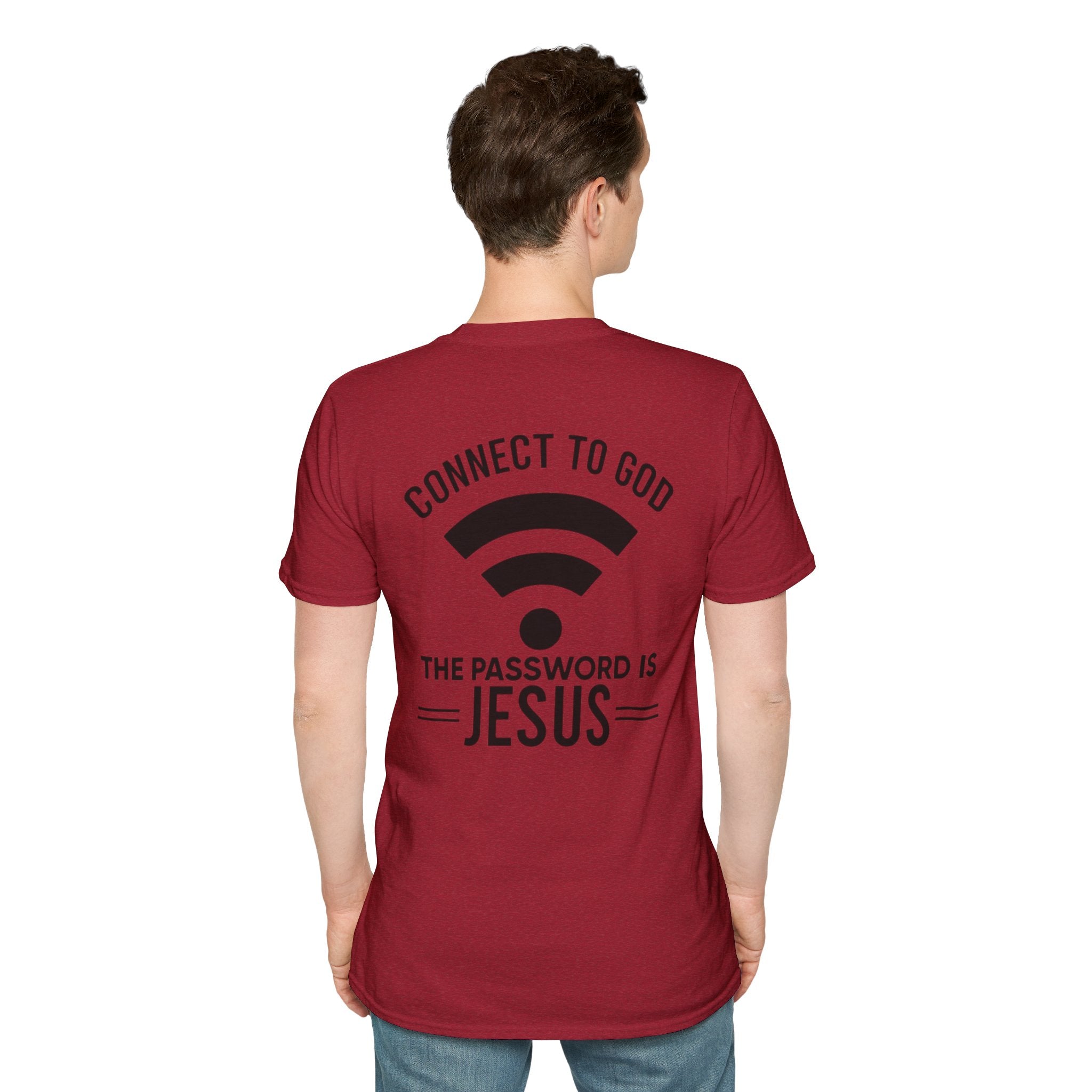 Connect to God T-shirt - WIFI Password is Jesus - Funny Christian Faith T-shirt Printify
