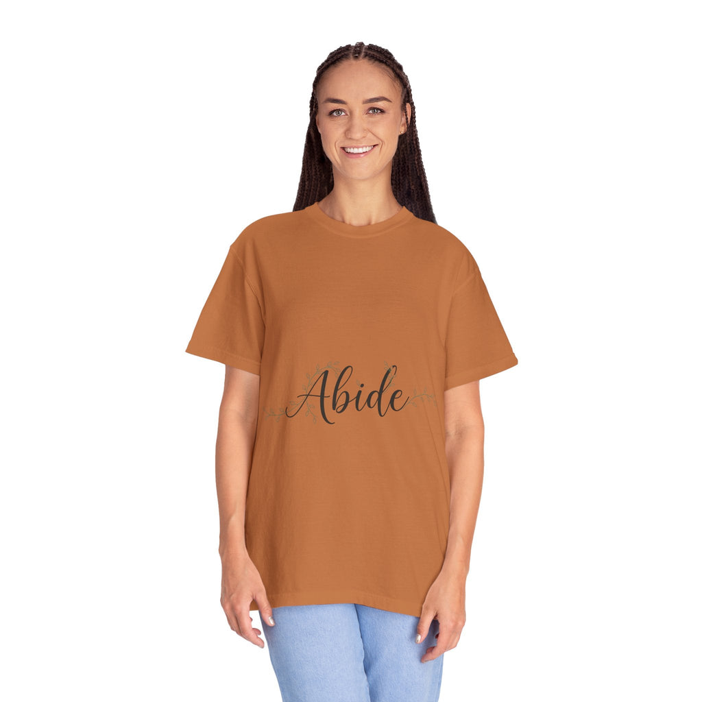 Abide in the Lord T-Shirt – Vine Design Christian Tee for Faithful Hearts Printify