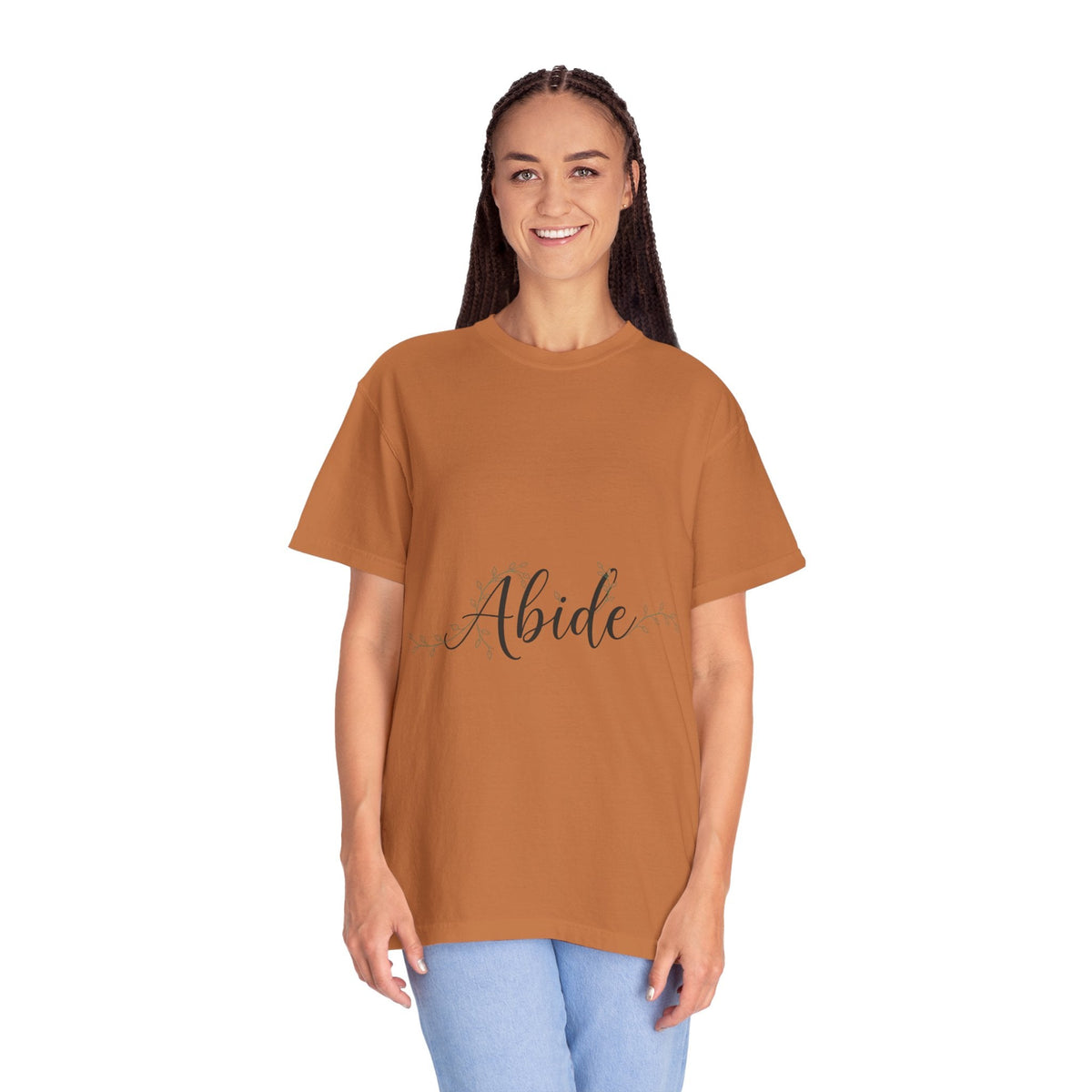 Abide in the Lord T-Shirt – Vine Design Christian Tee for Faithful Hearts Printify